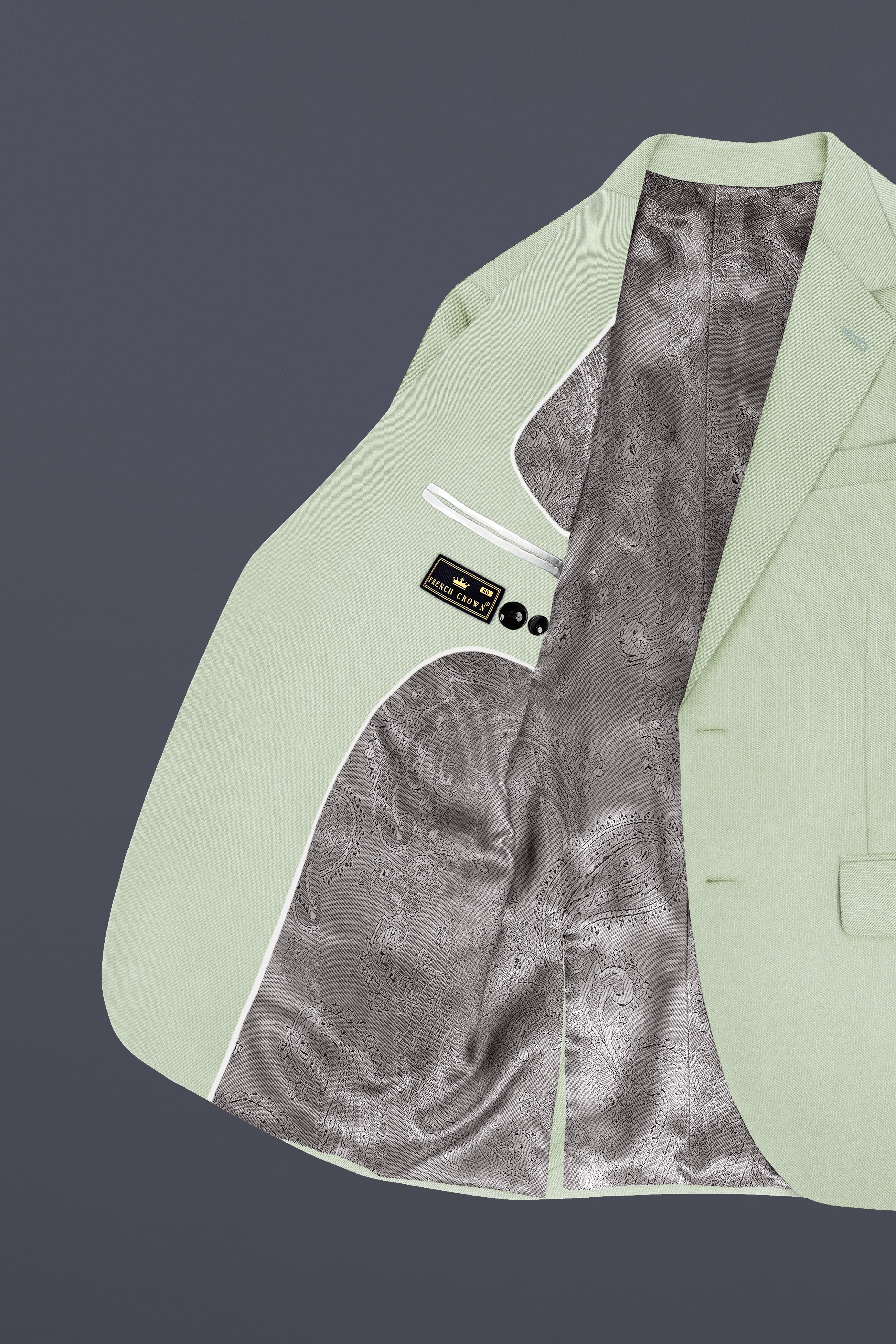 Lichen-Norway Green Solid Wool Rich Single Breasted Slight Stretch Suit