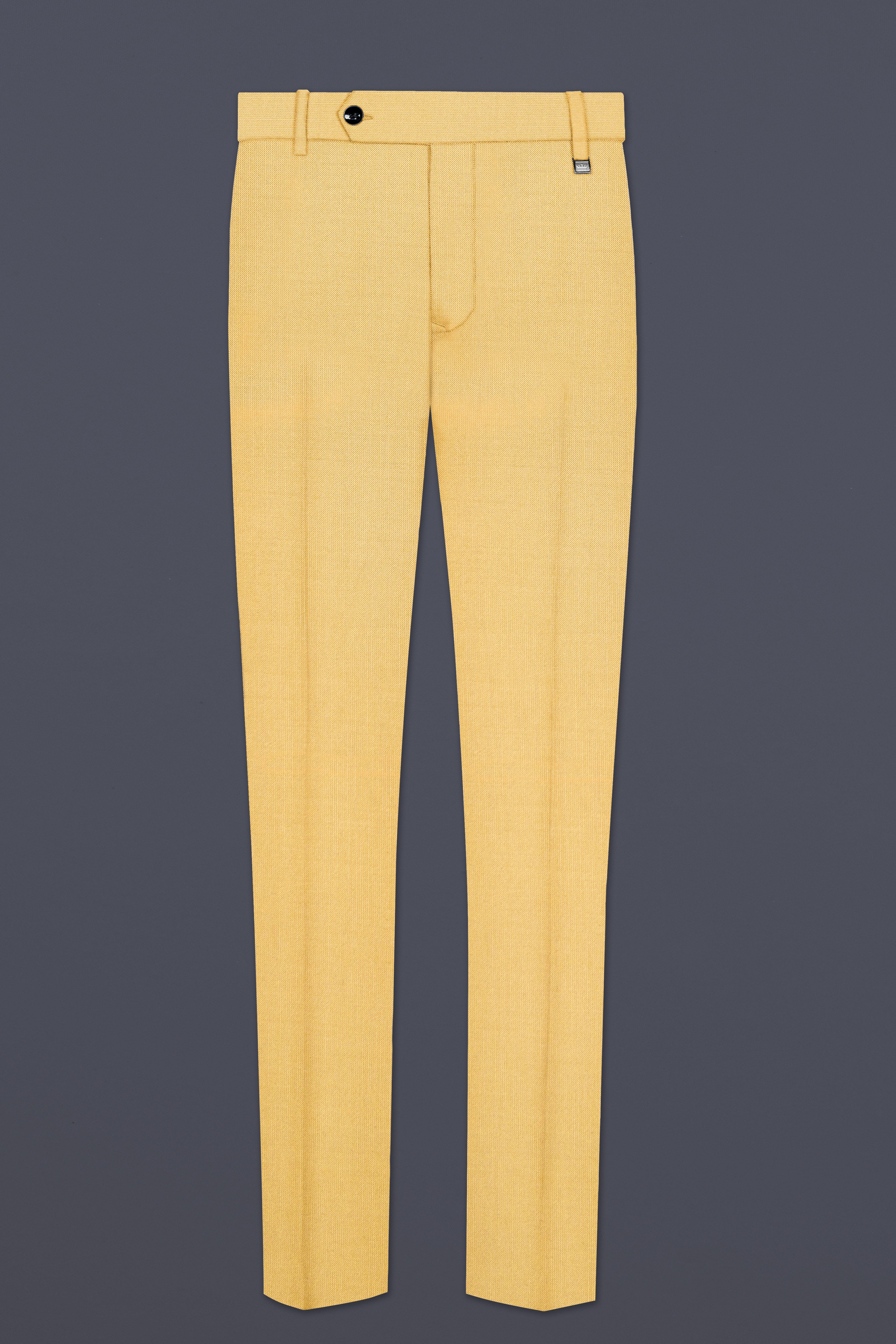 Saffron-Harvest Yellow Solid Wool Rich Single Breasted Stretchable Traveler Suit