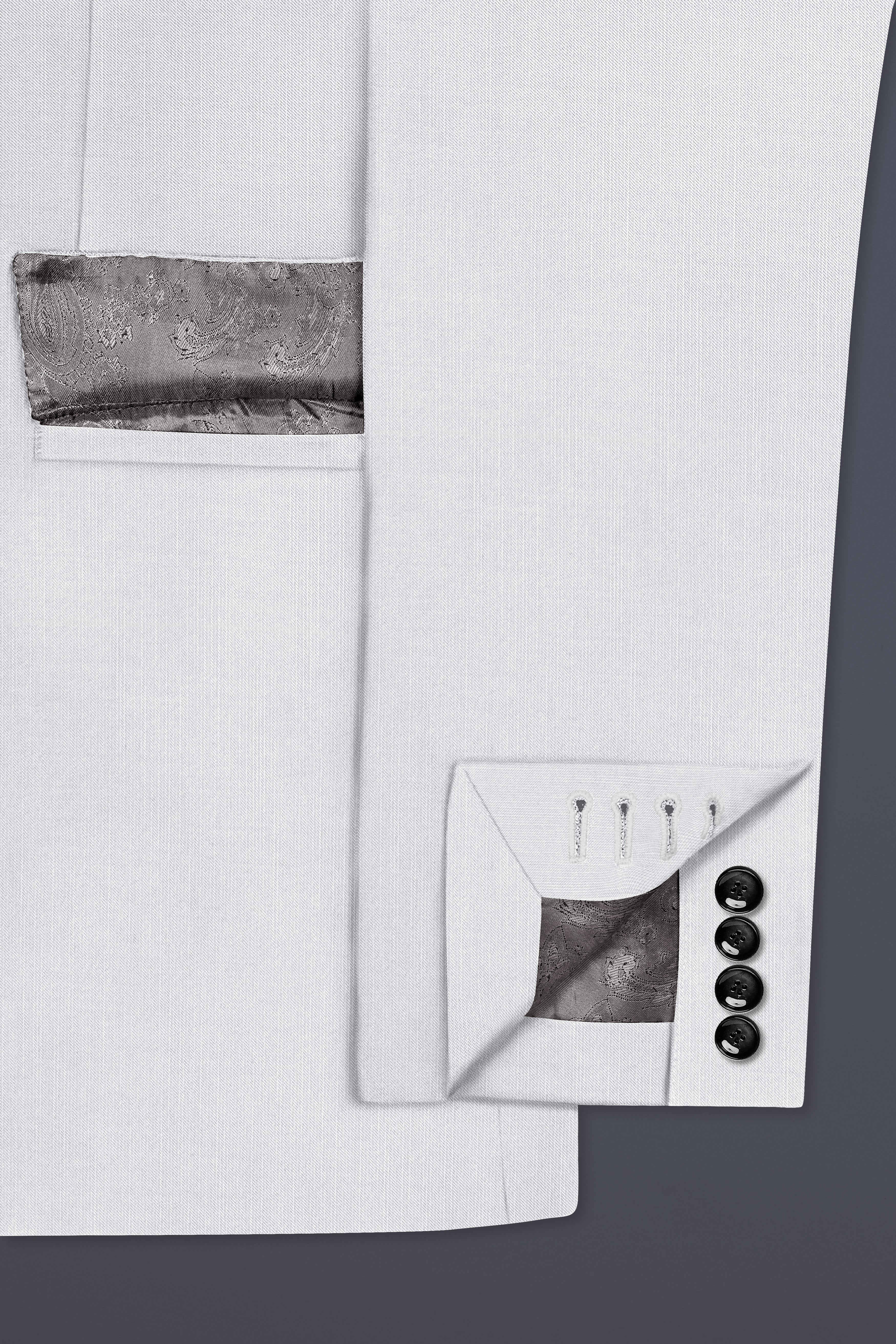 Granite-Alto Gray Solid Wool Rich Double Breasted Slight Stretch Suit