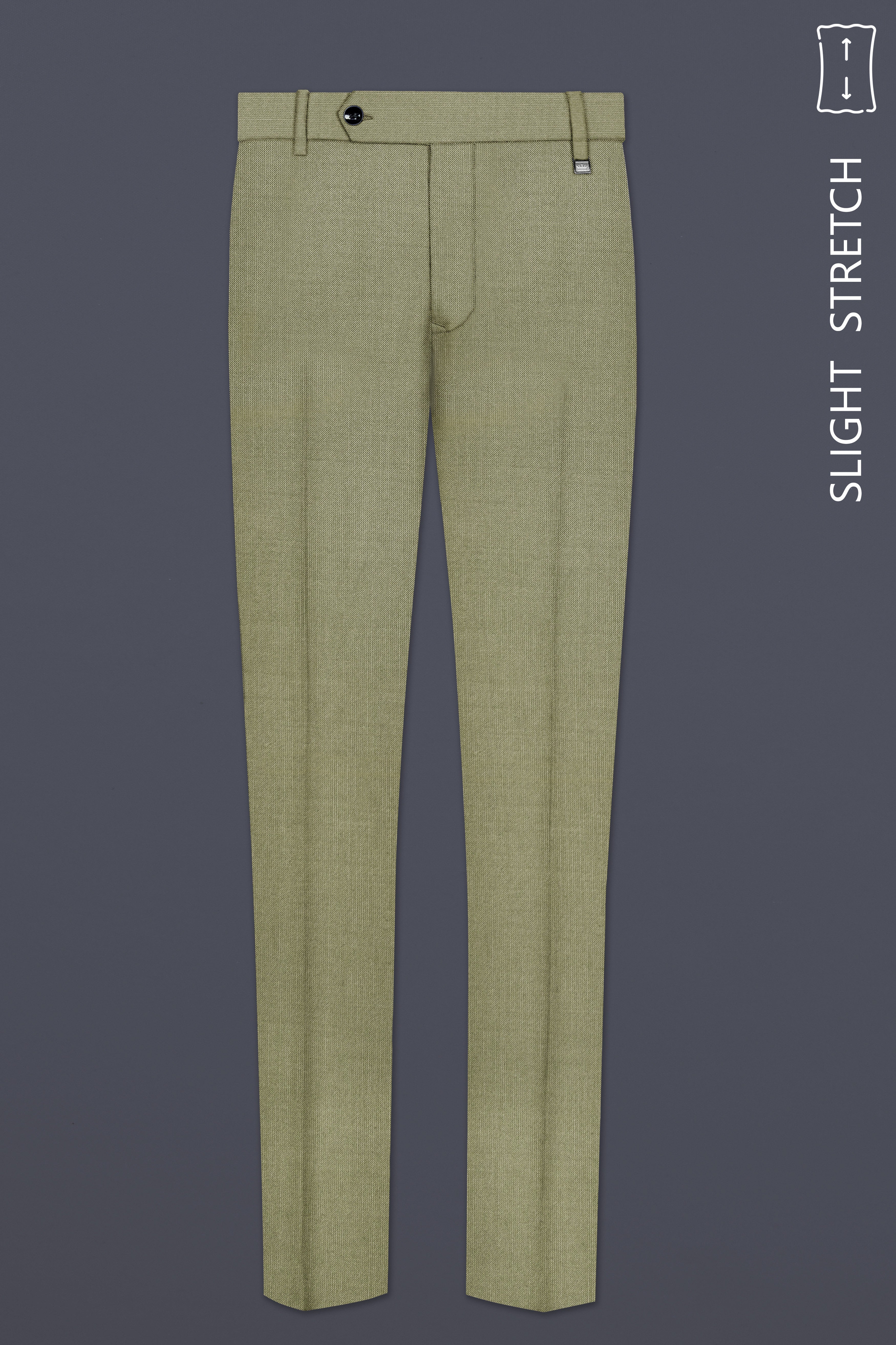 Citron-Lemon Grass Green Solid Wool Rich Double Breasted Slight Stretch Suit