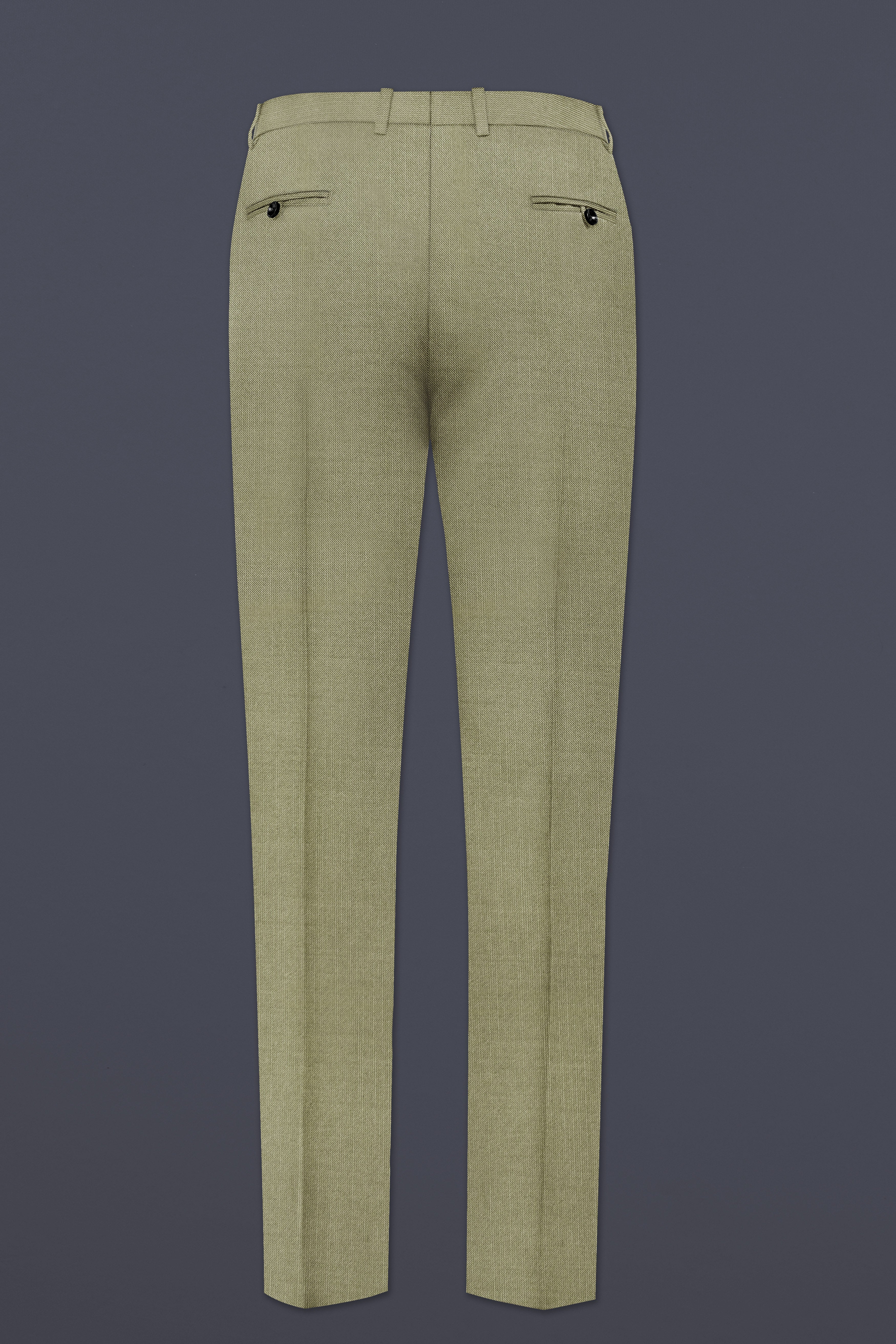 Citron-Lemon Grass Green Solid Wool Rich Double Breasted Slight Stretch Suit
