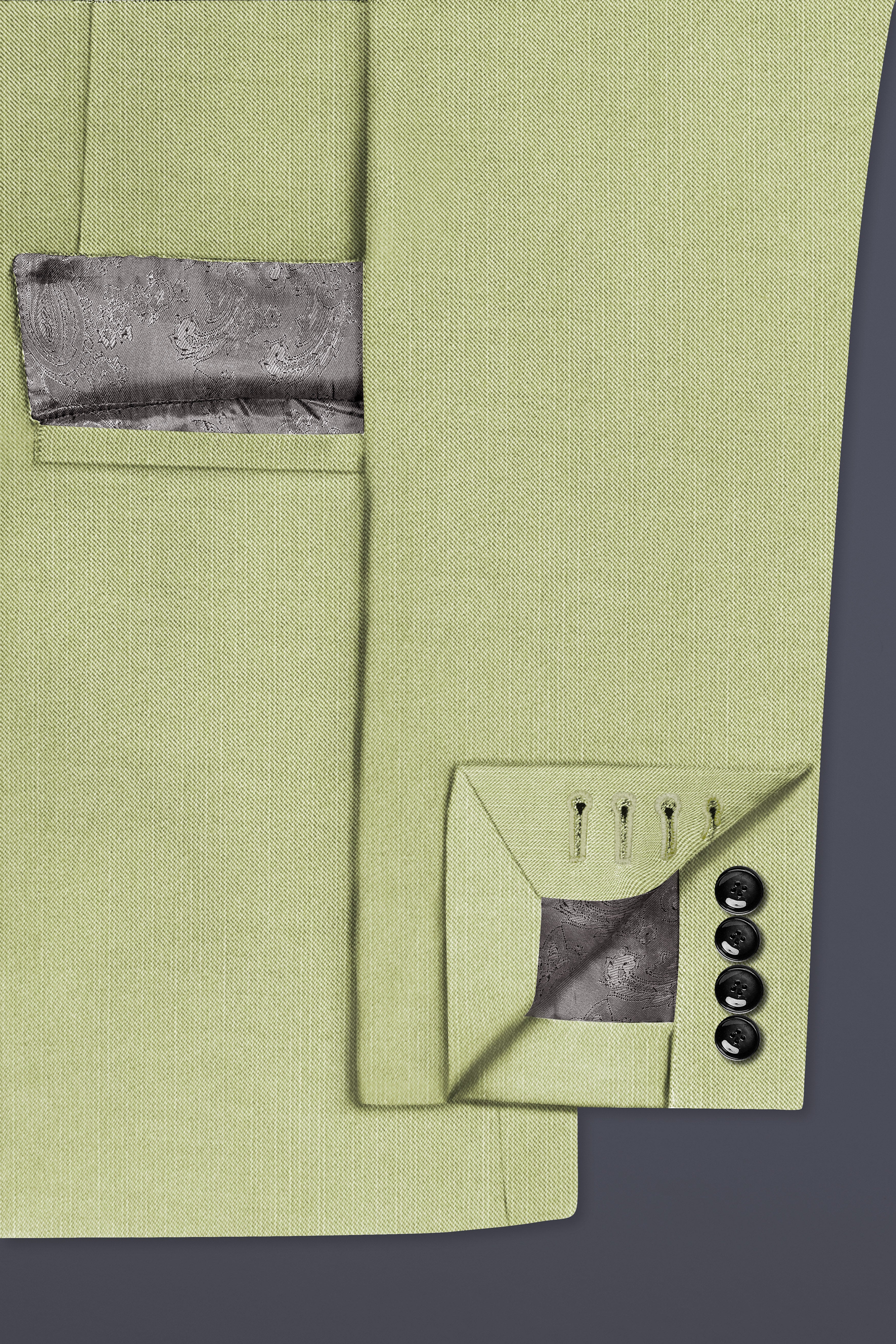 Marsh-Swamp Green Solid Wool Rich Double Breasted Slight Stretch Suit