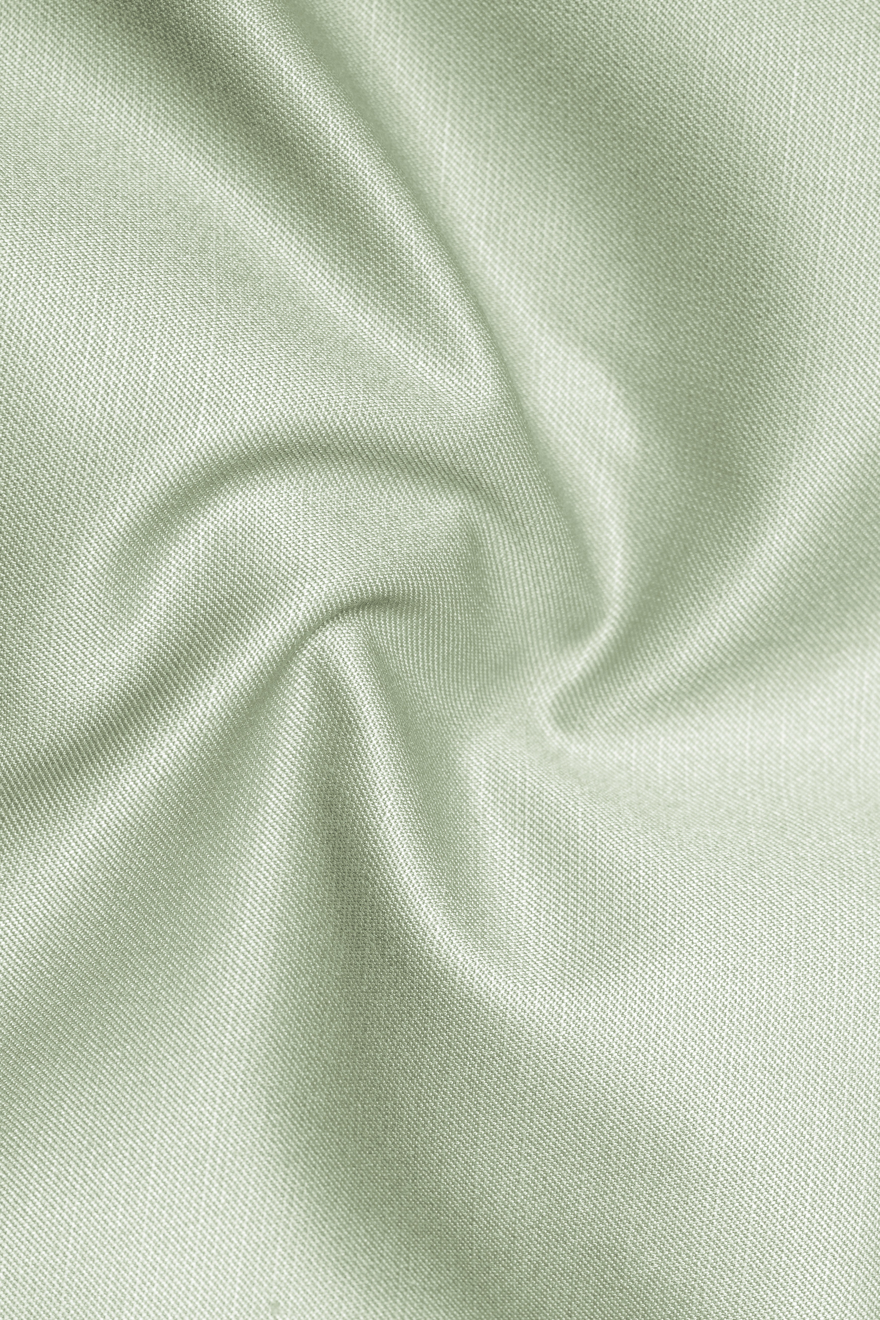 Lichen-Norway Green Solid Wool Rich Double Breasted Stretchable Traveler Suit