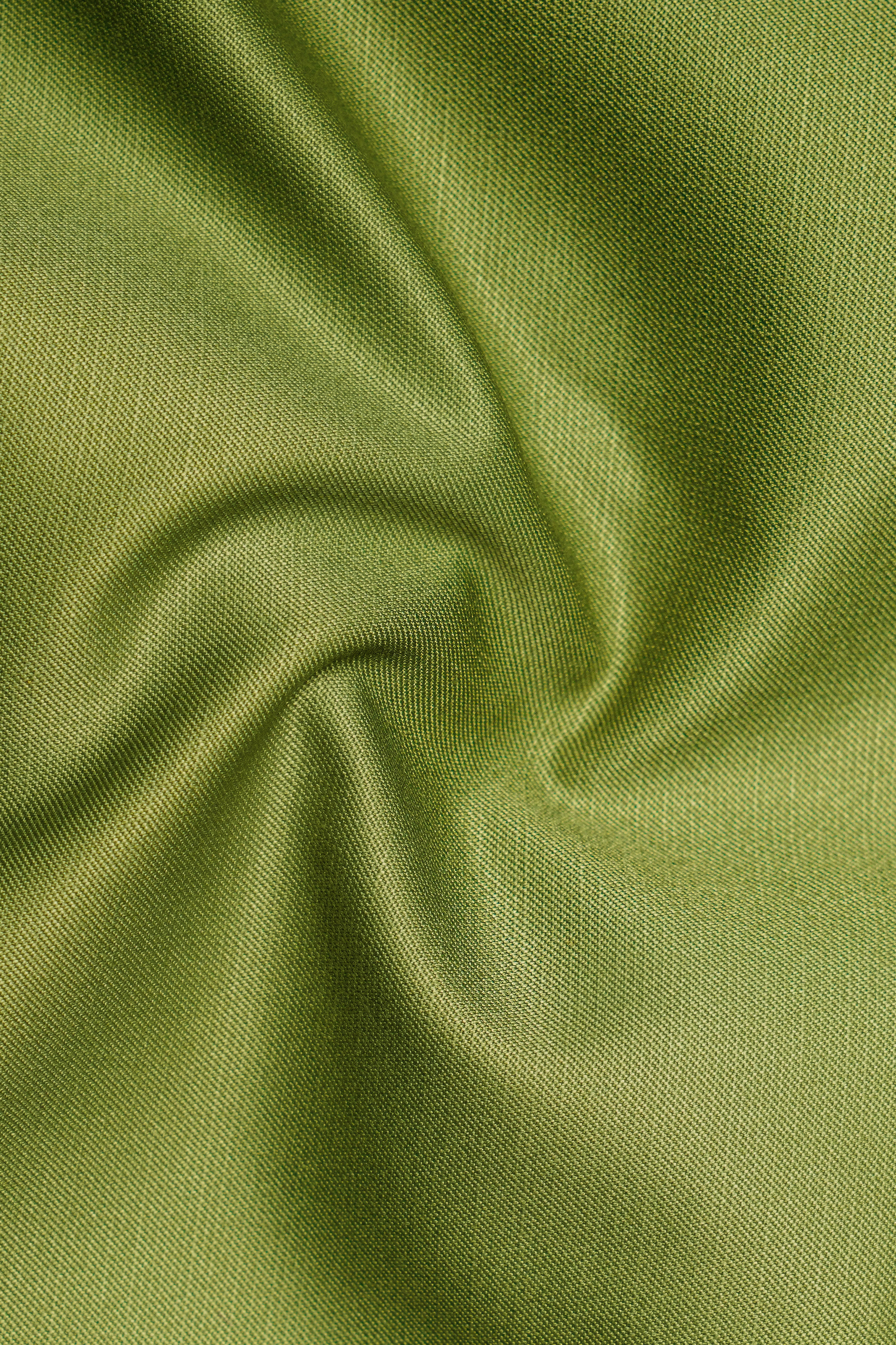 Pistachio-Wasabi Green Solid Wool Rich Double Breasted Stretchable Traveler Suit