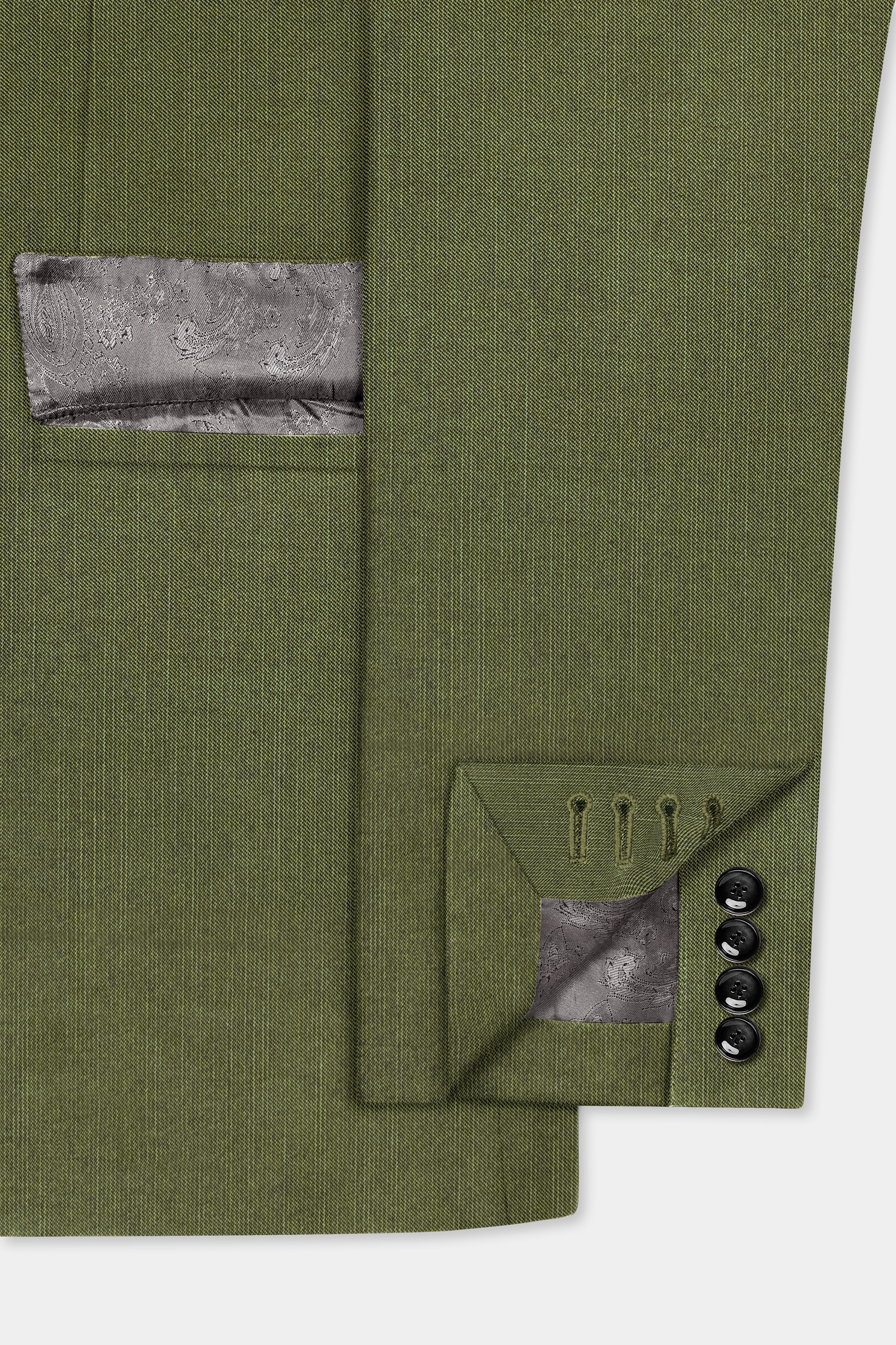 Sentinel-Rifle Green Solid Wool Rich Double Breasted Stretchable traveler Suit