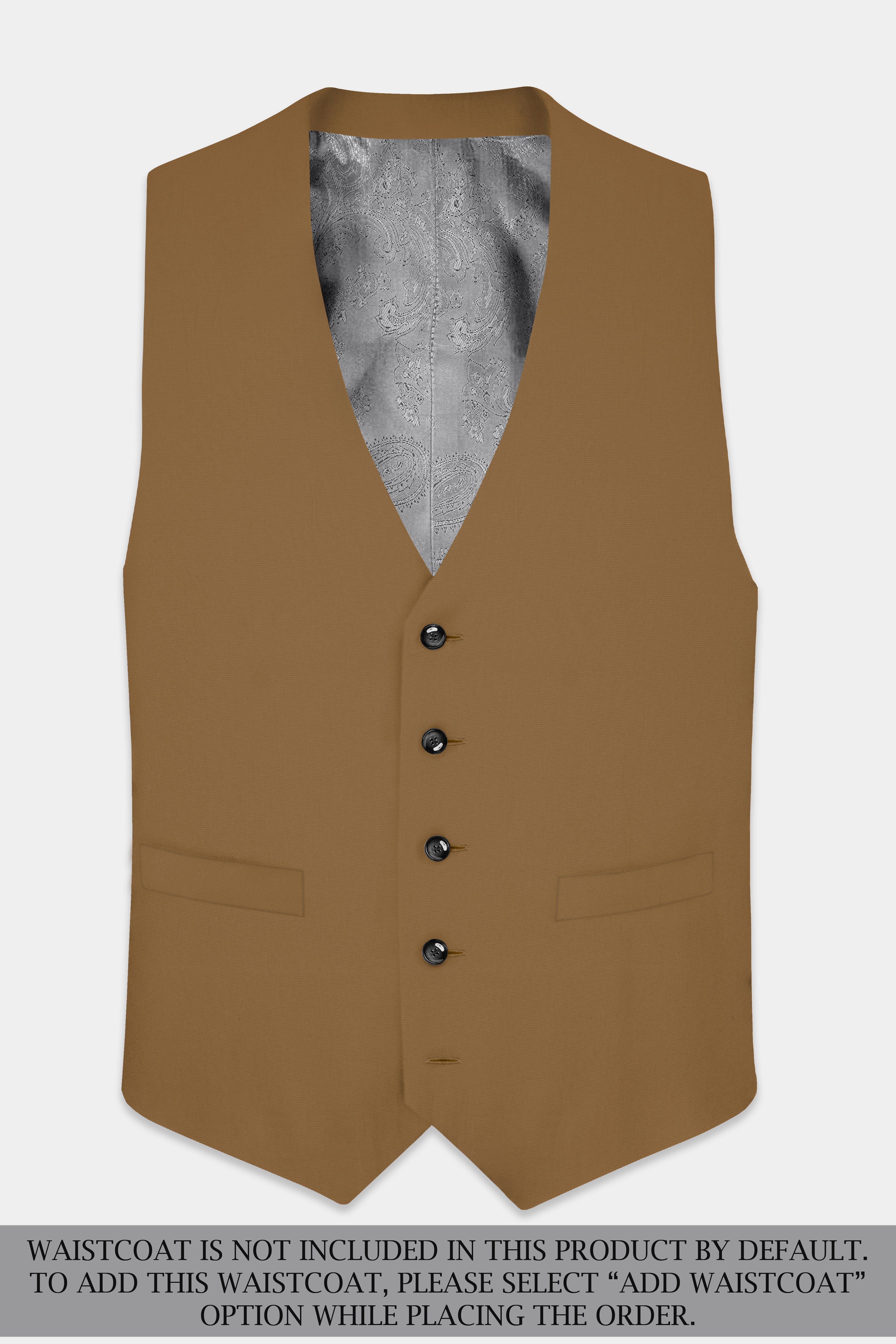 Roman Coffee Brown Solid Wool Rich Double Breasted Suit