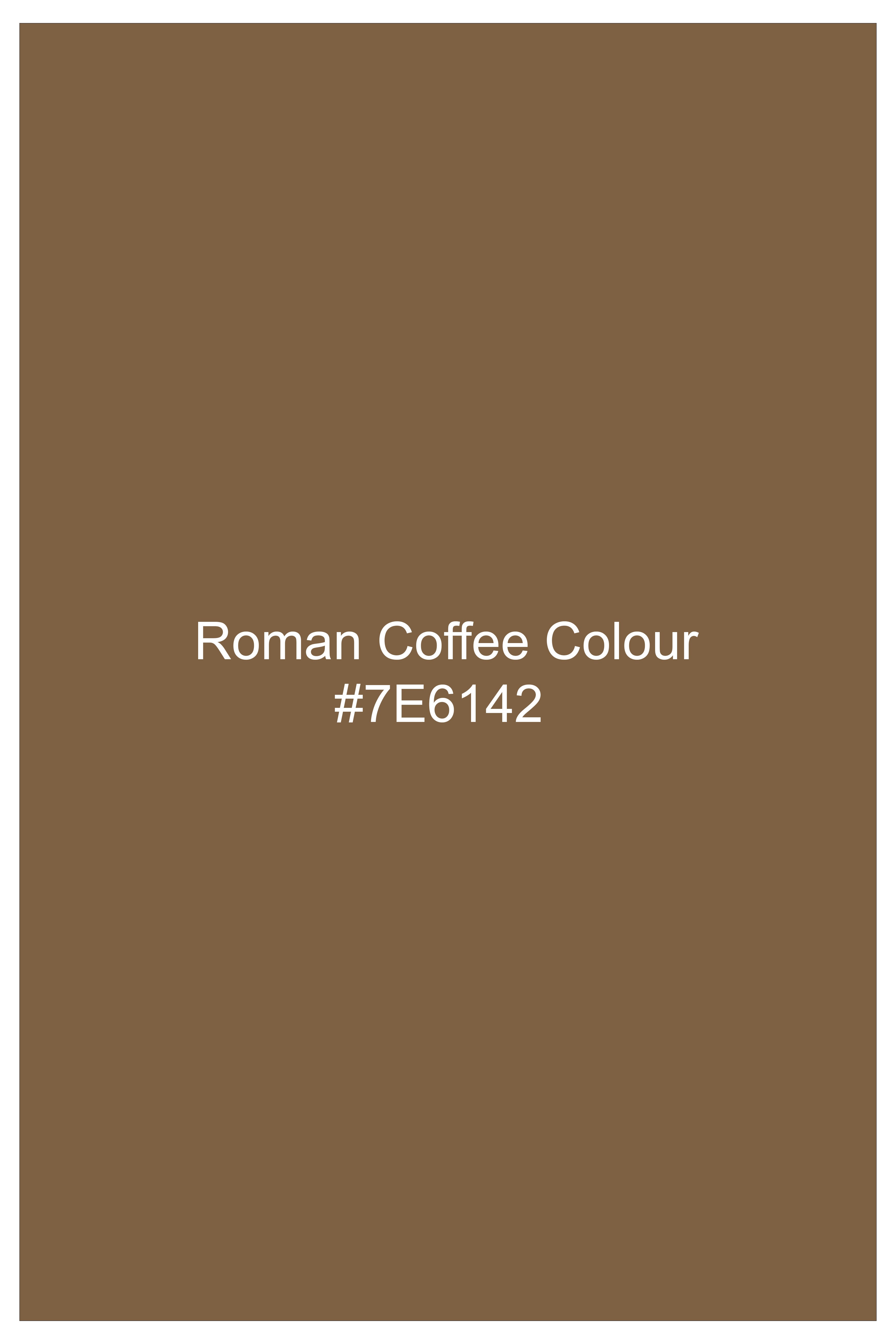 Roman Coffee Brown Solid Wool Rich Double Breasted Suit