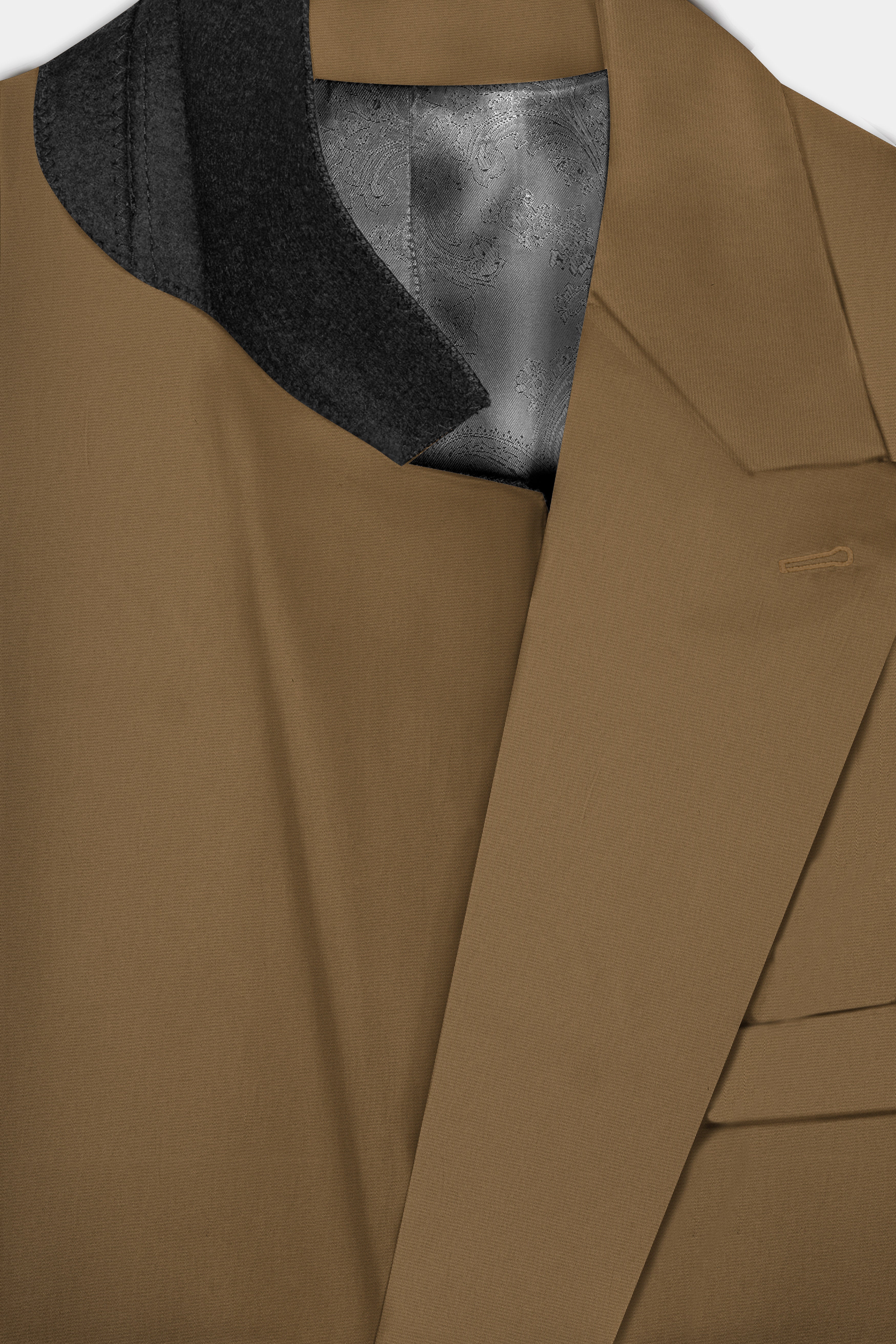 Roman Coffee Brown Solid Wool Rich Double Breasted Suit