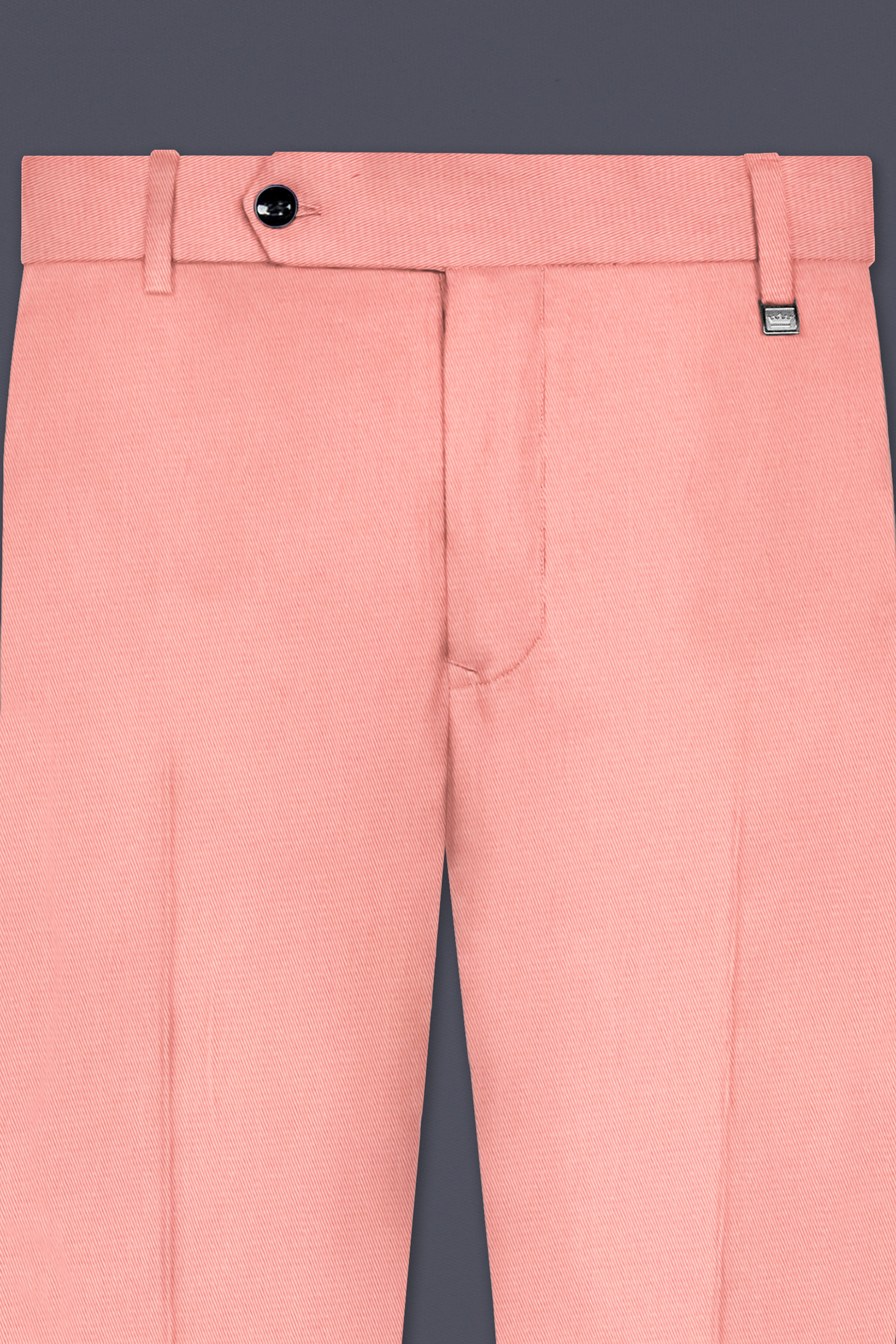 Flamingo Pink Solid Cotton Single Breasted Suit