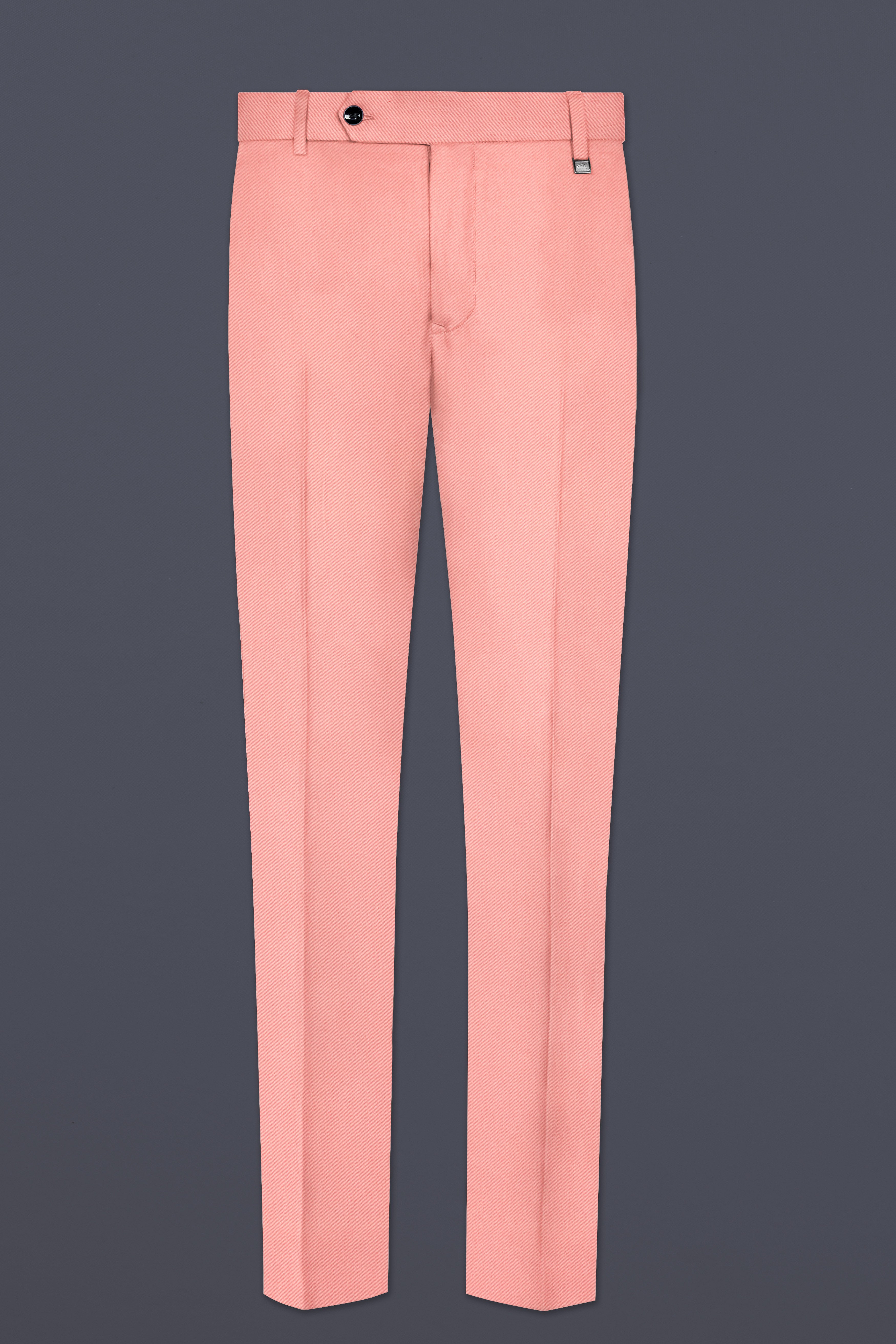 Flamingo Pink Solid Cotton Single Breasted Suit