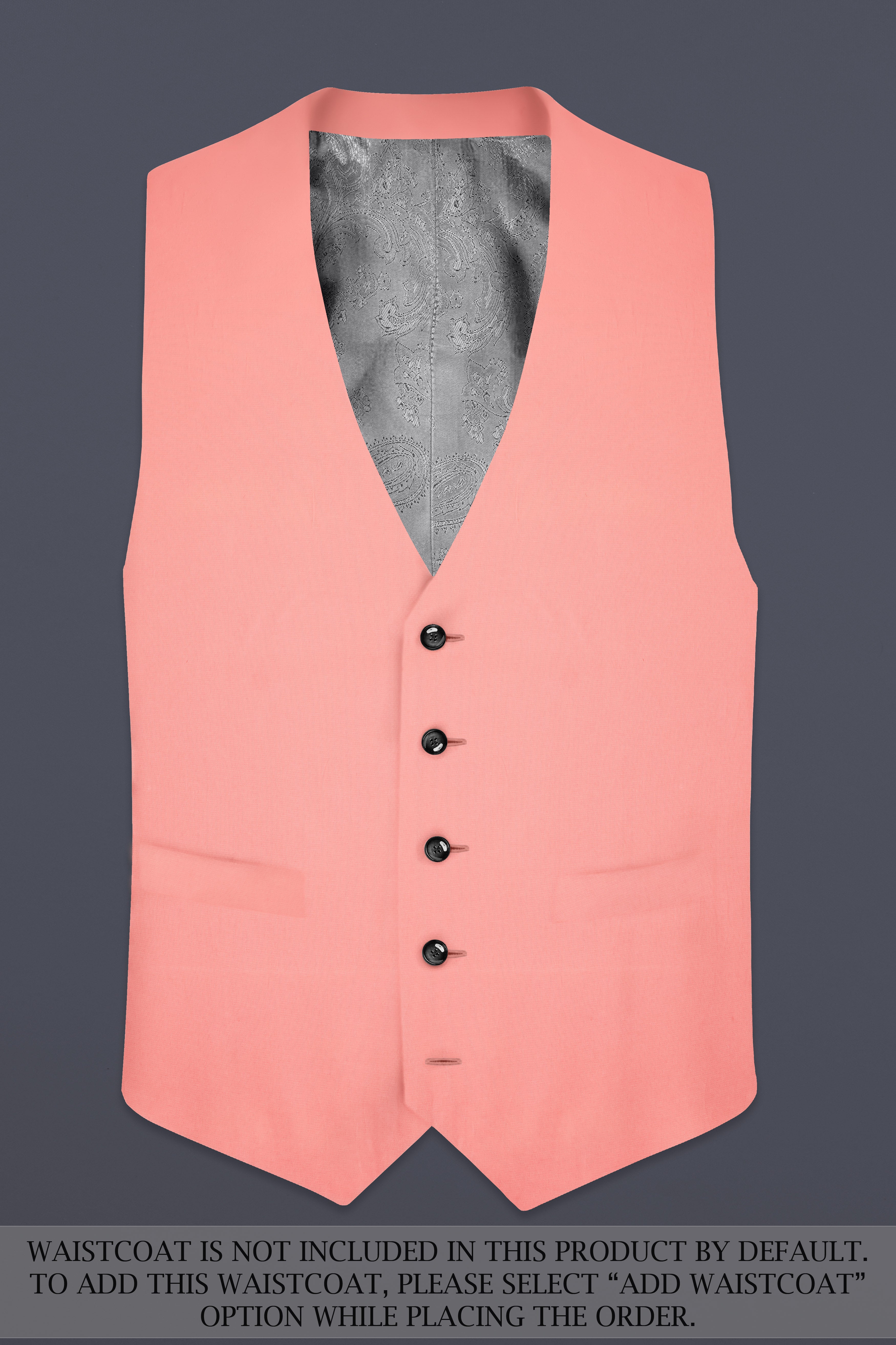 Flamingo Pink Solid Cotton Single Breasted Suit