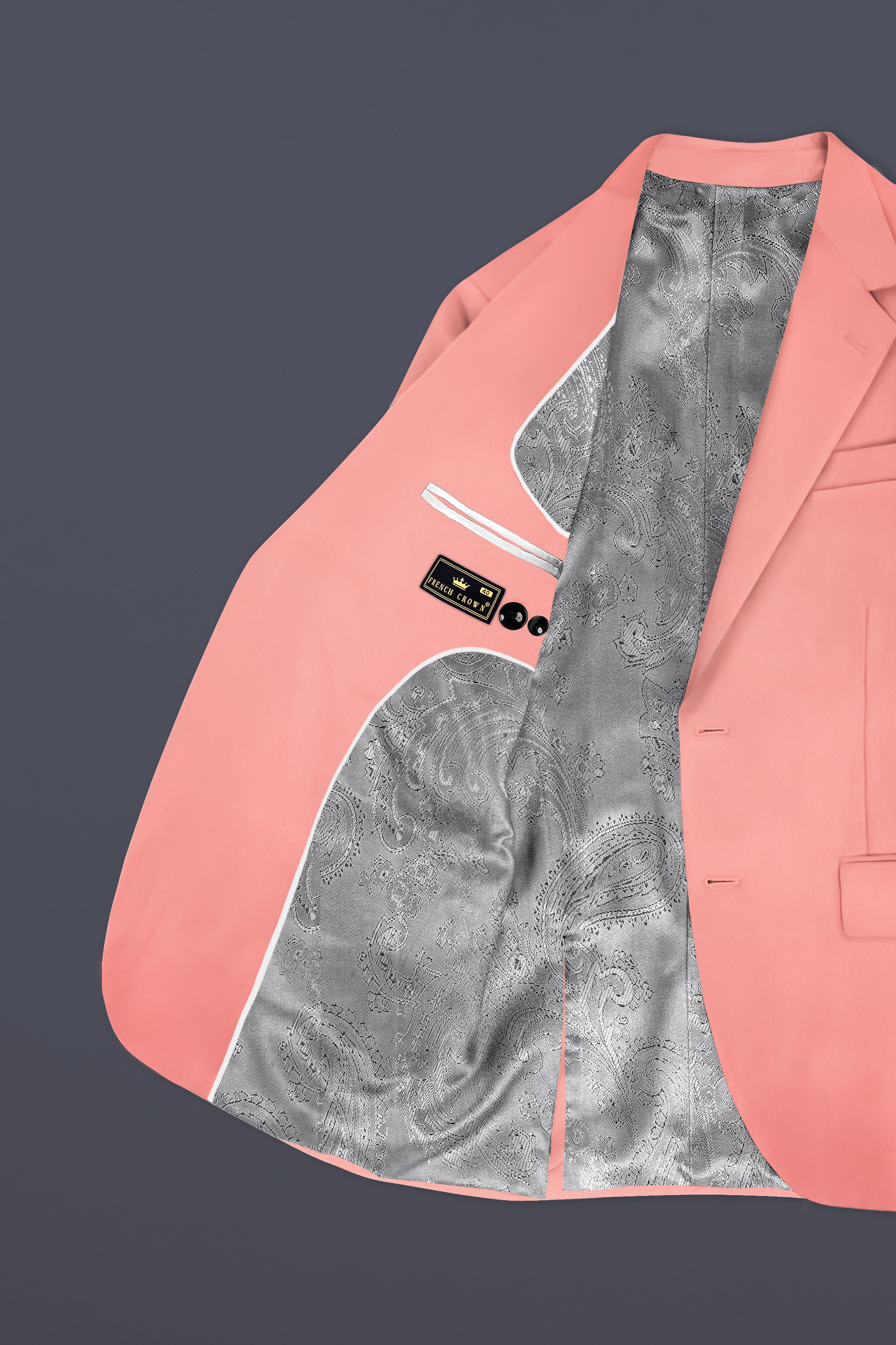 Flamingo Pink Solid Cotton Single Breasted Suit