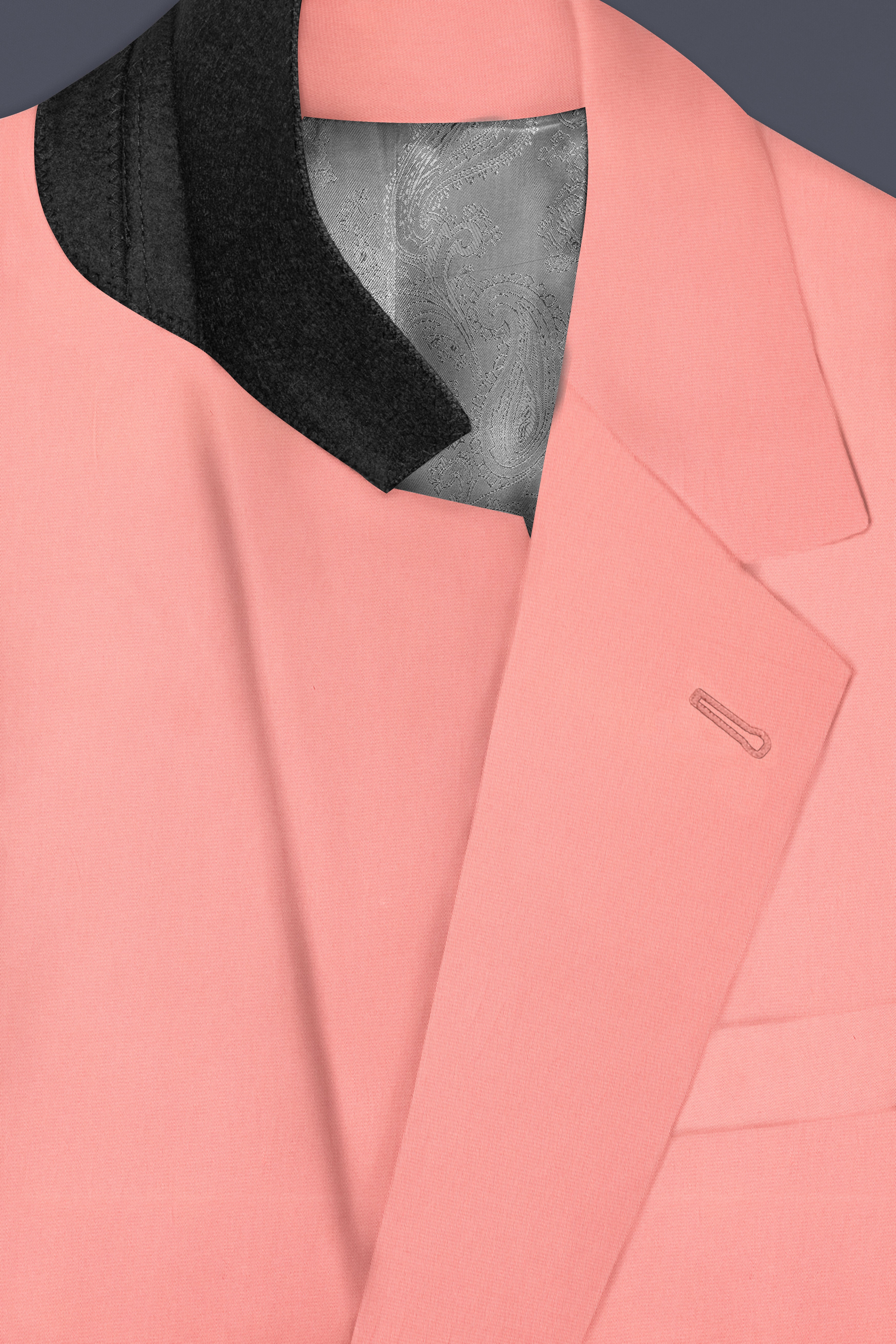 Flamingo Pink Solid Cotton Single Breasted Suit