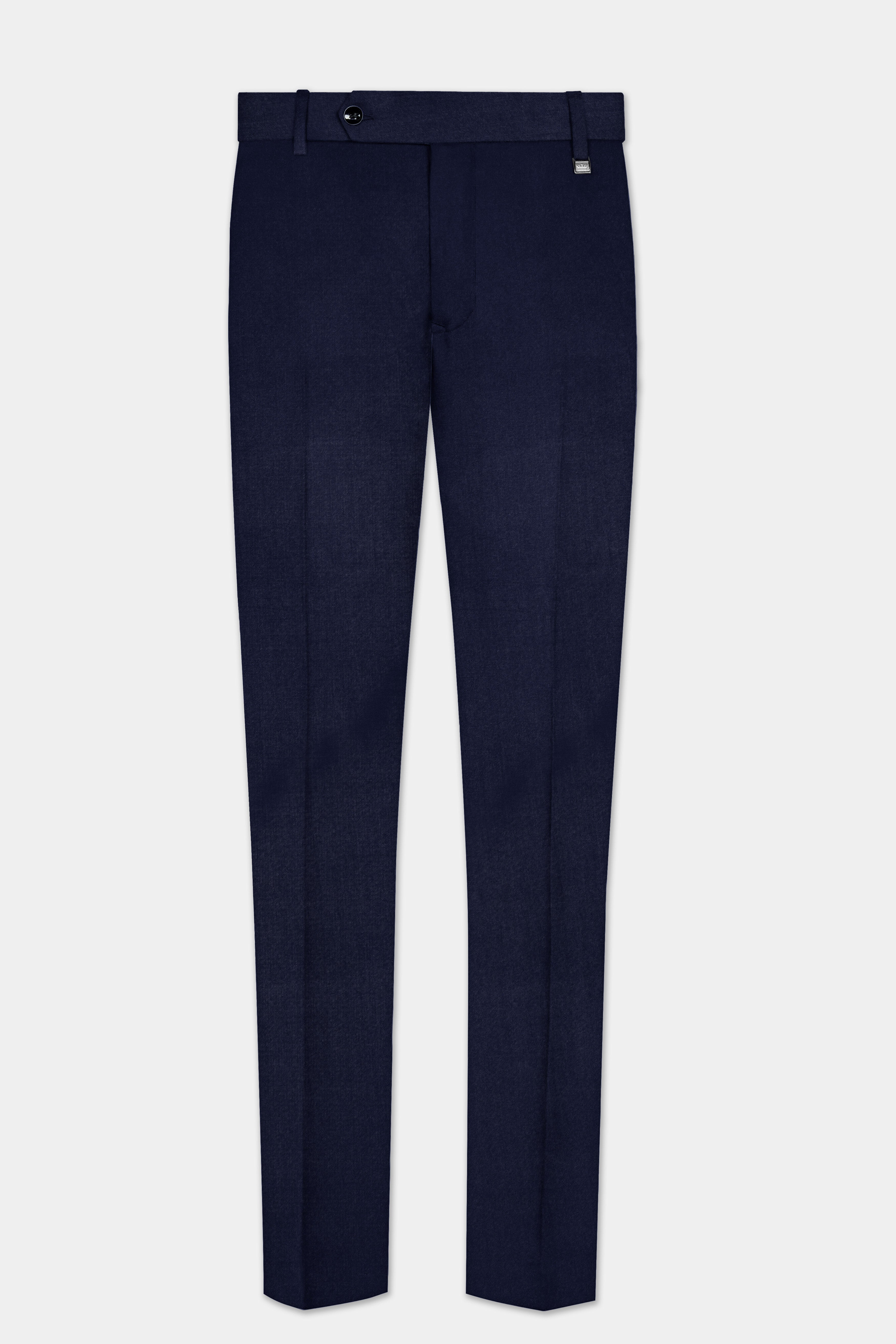 Cinder Blue Solid Cotton Single Breasted Suit