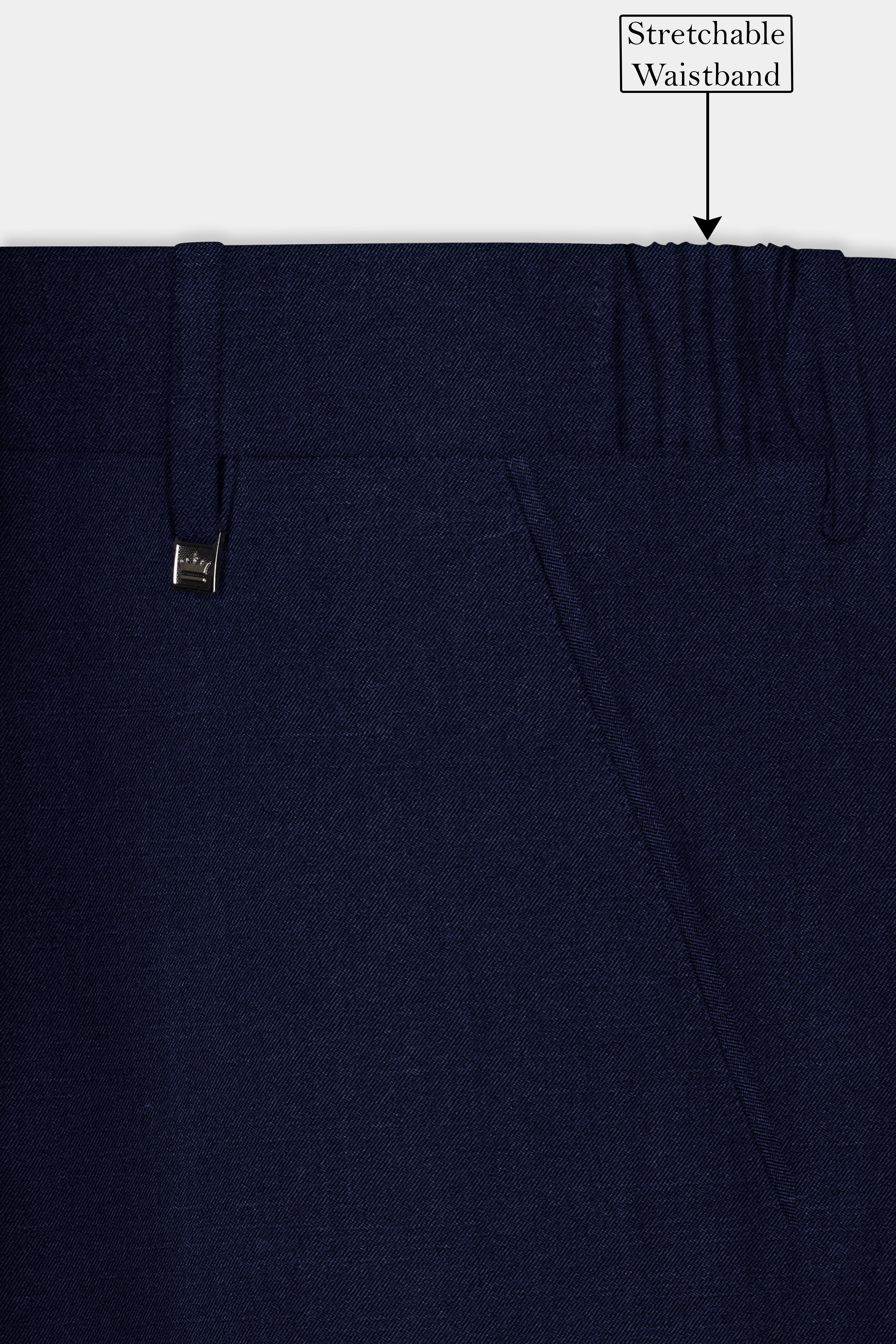 Cinder Blue Solid Cotton Single Breasted Suit
