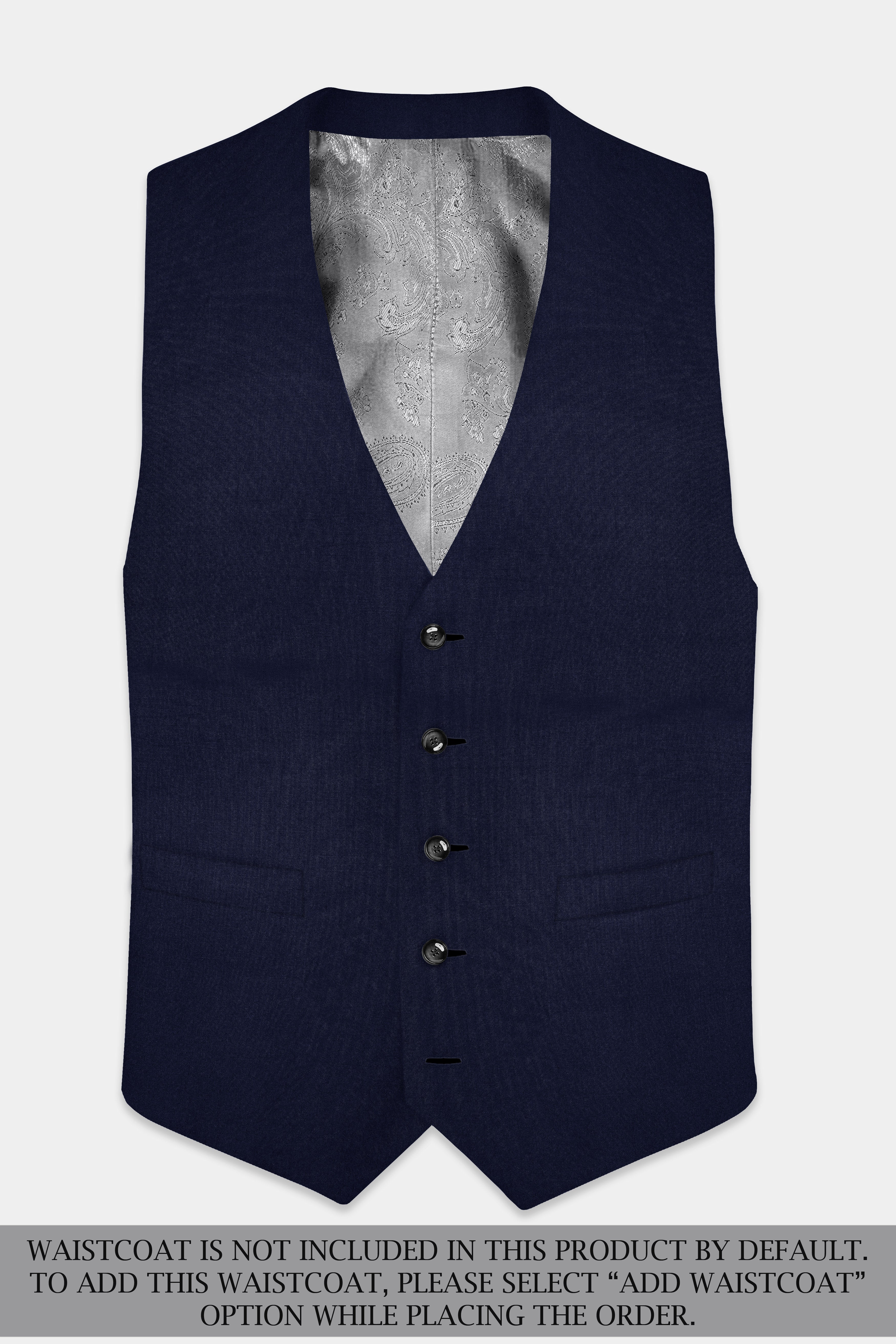 Cinder Blue Solid Cotton Single Breasted Suit