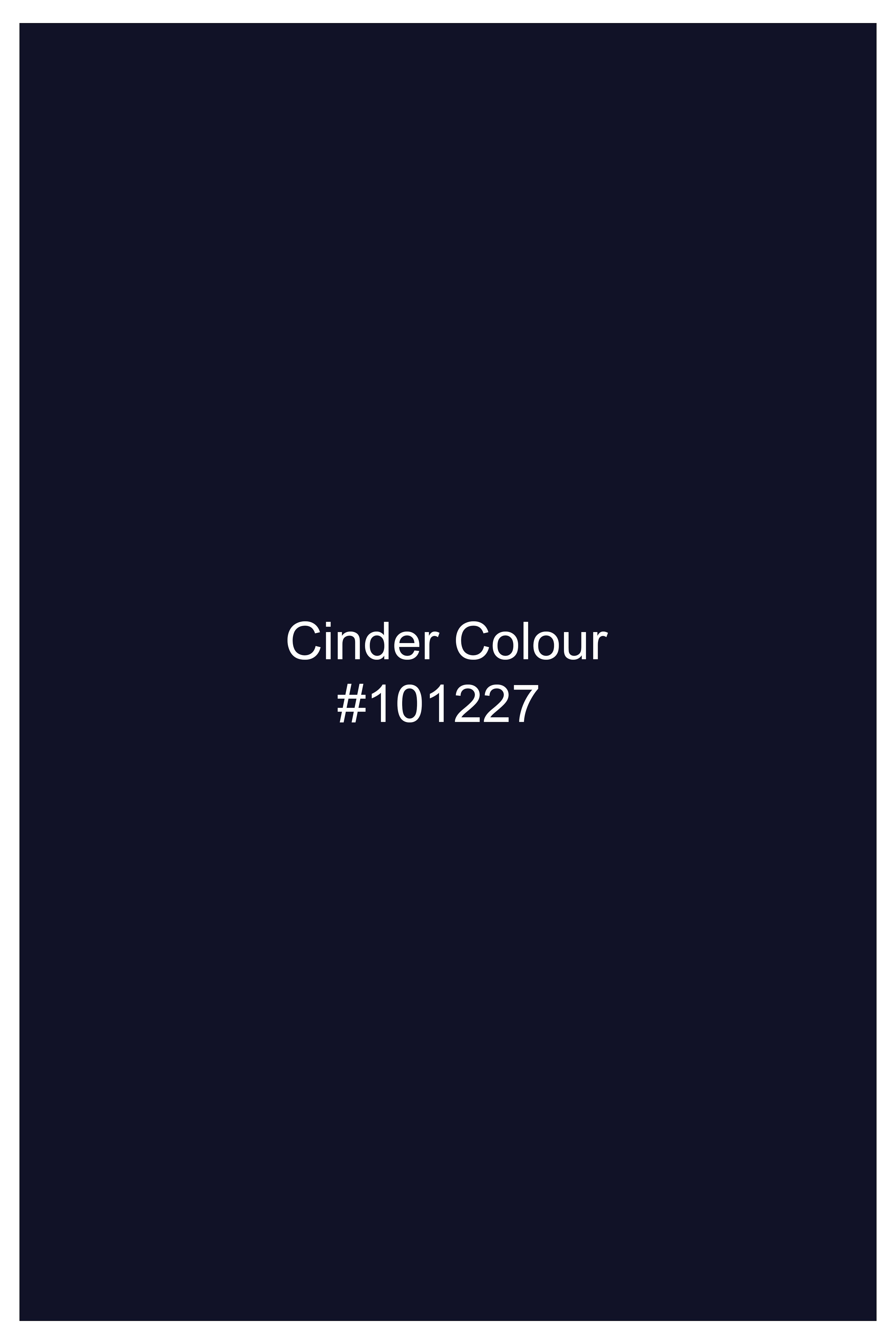 Cinder Blue Solid Cotton Single Breasted Suit