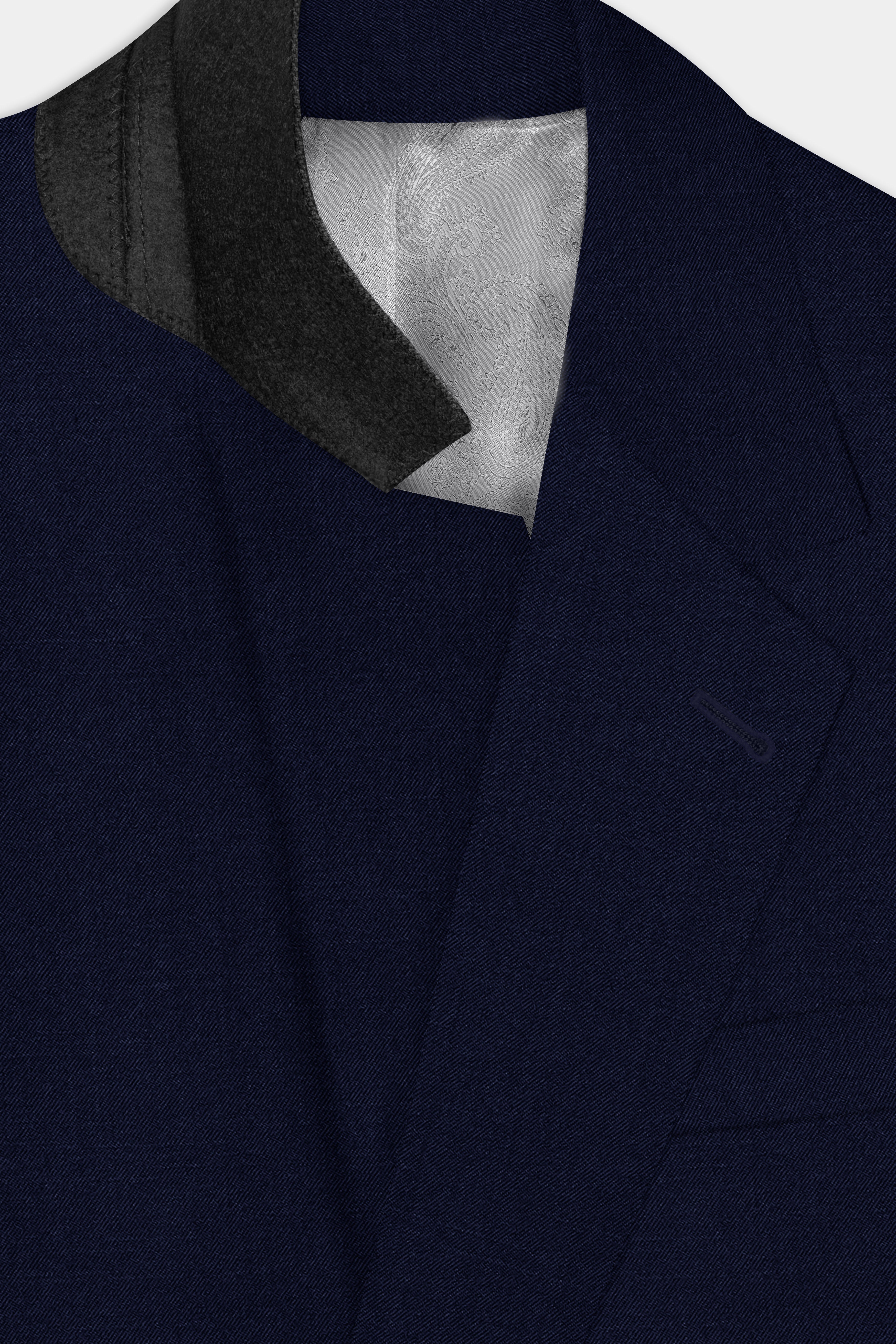 Cinder Blue Solid Cotton Single Breasted Suit
