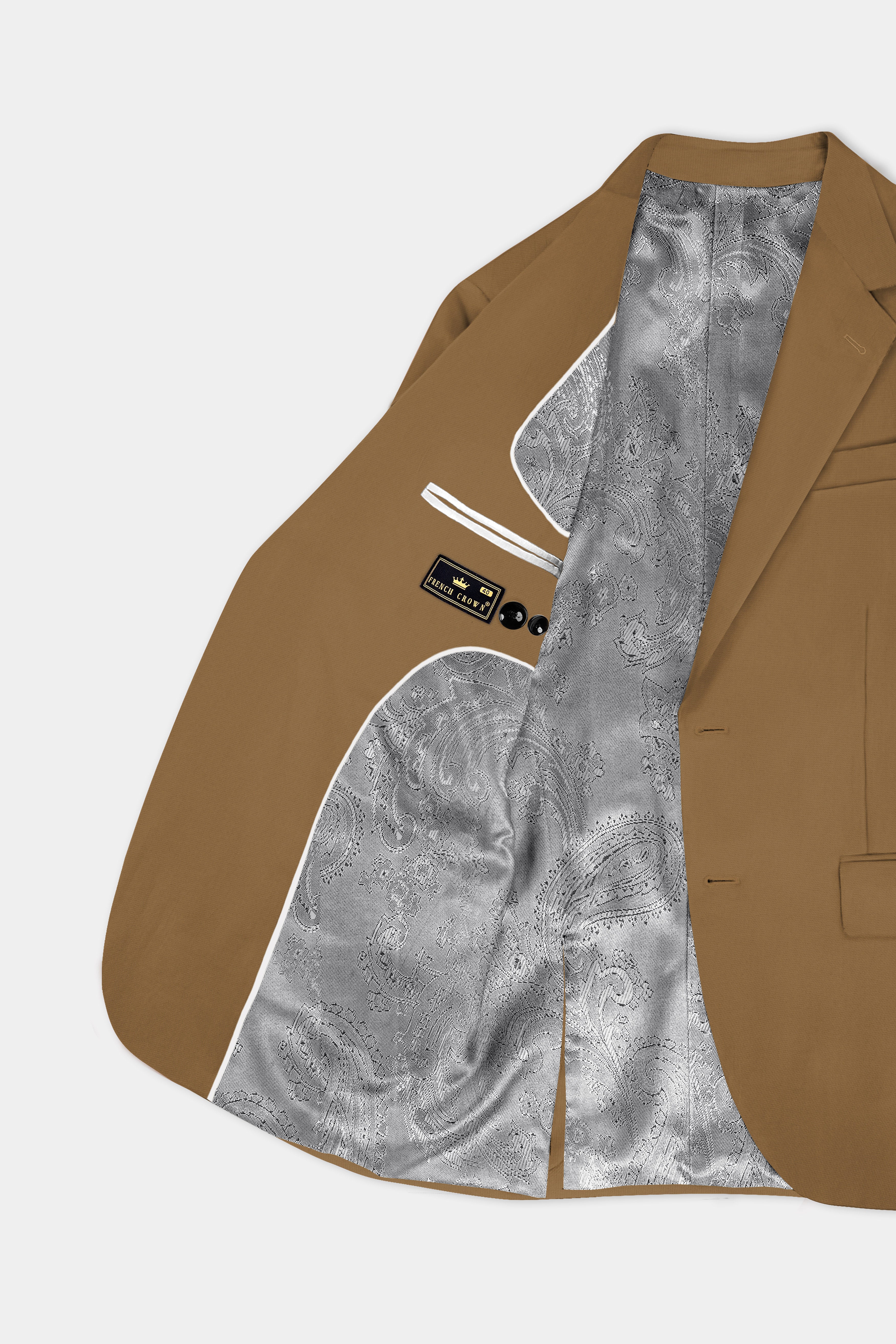 Roman Coffee Brown Solid Wool Rich Single Breasted Suit
