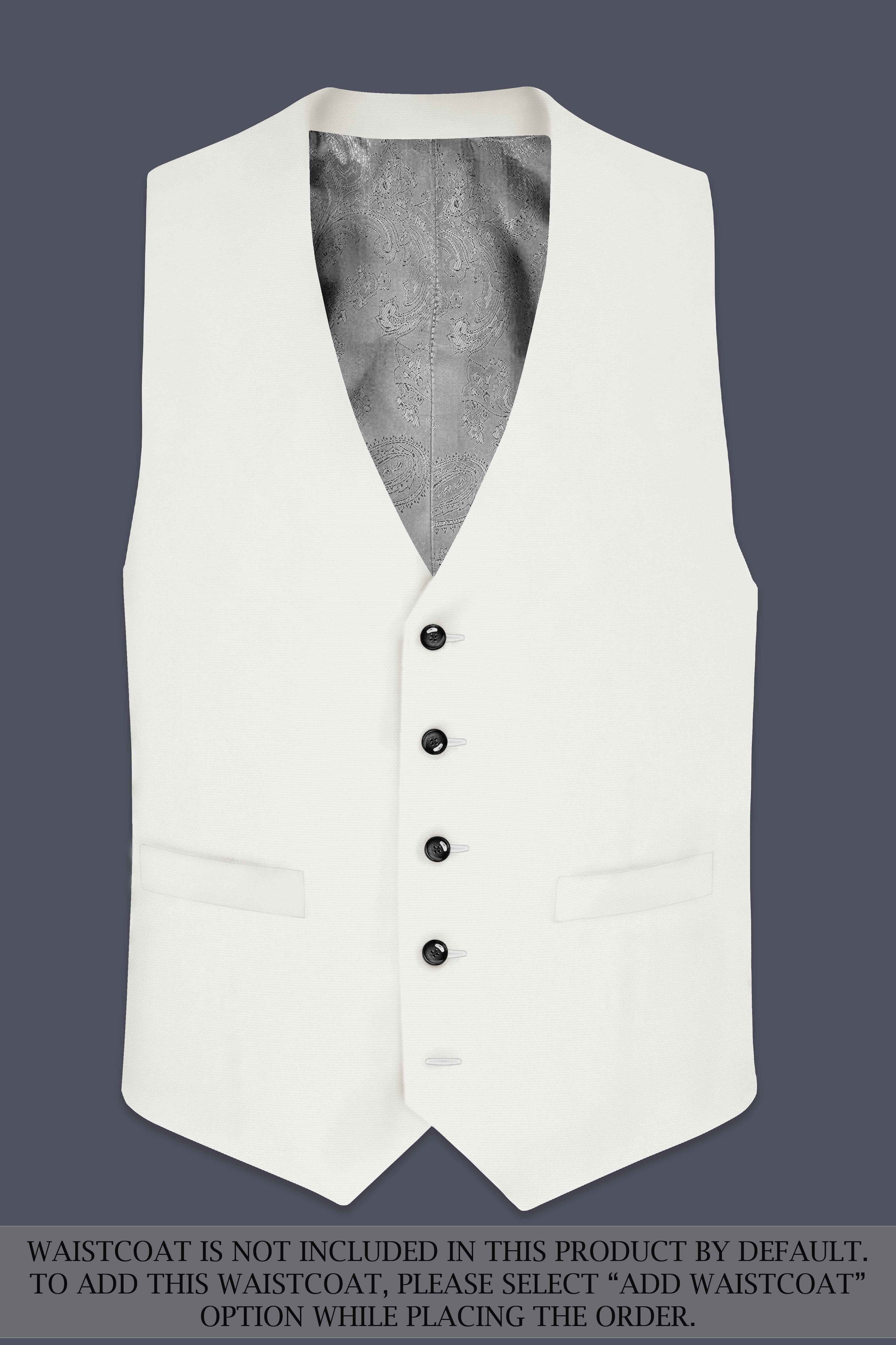 Merino Cream Solid Cotton Single Breasted Suit