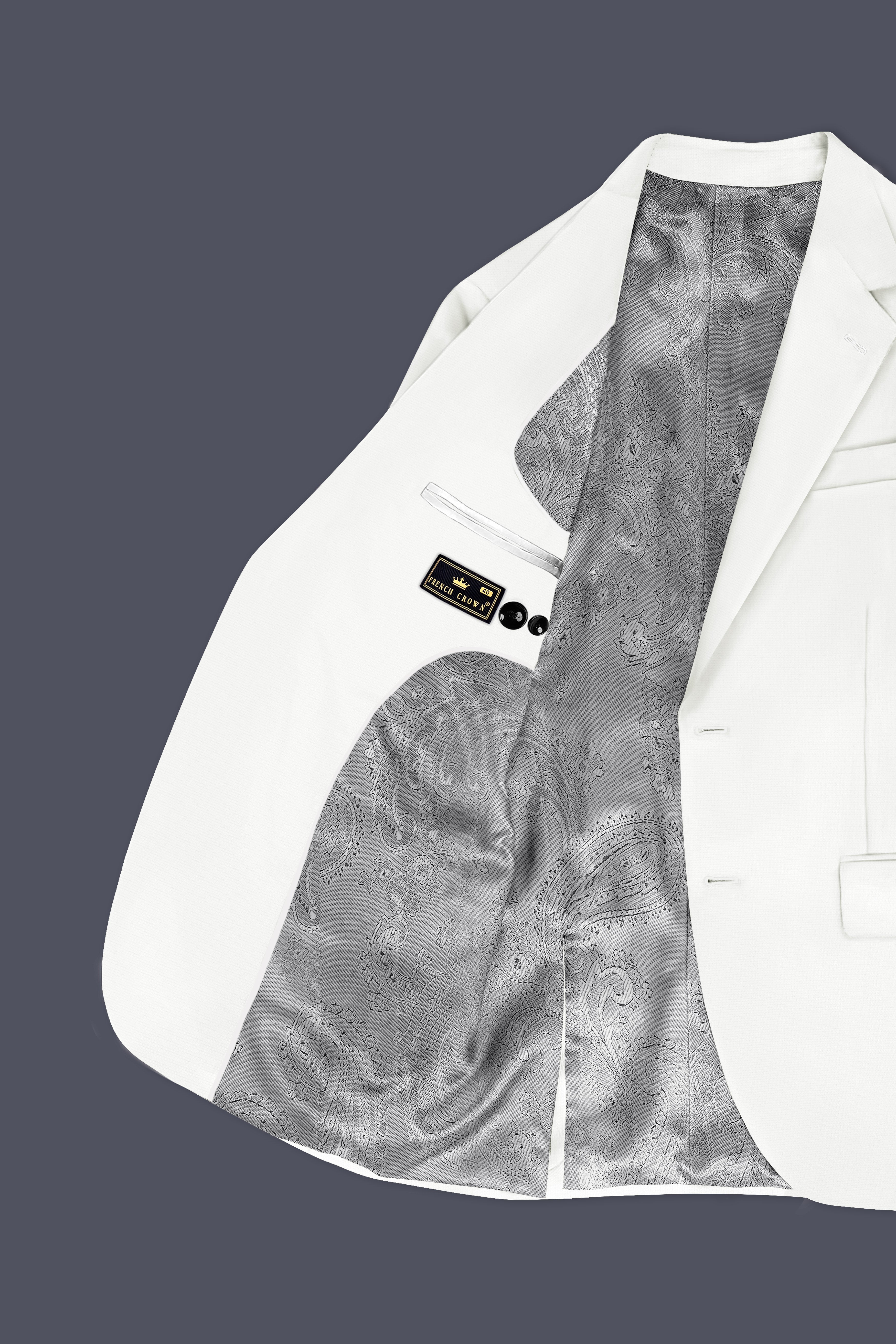 Merino Cream Solid Cotton Single Breasted Suit