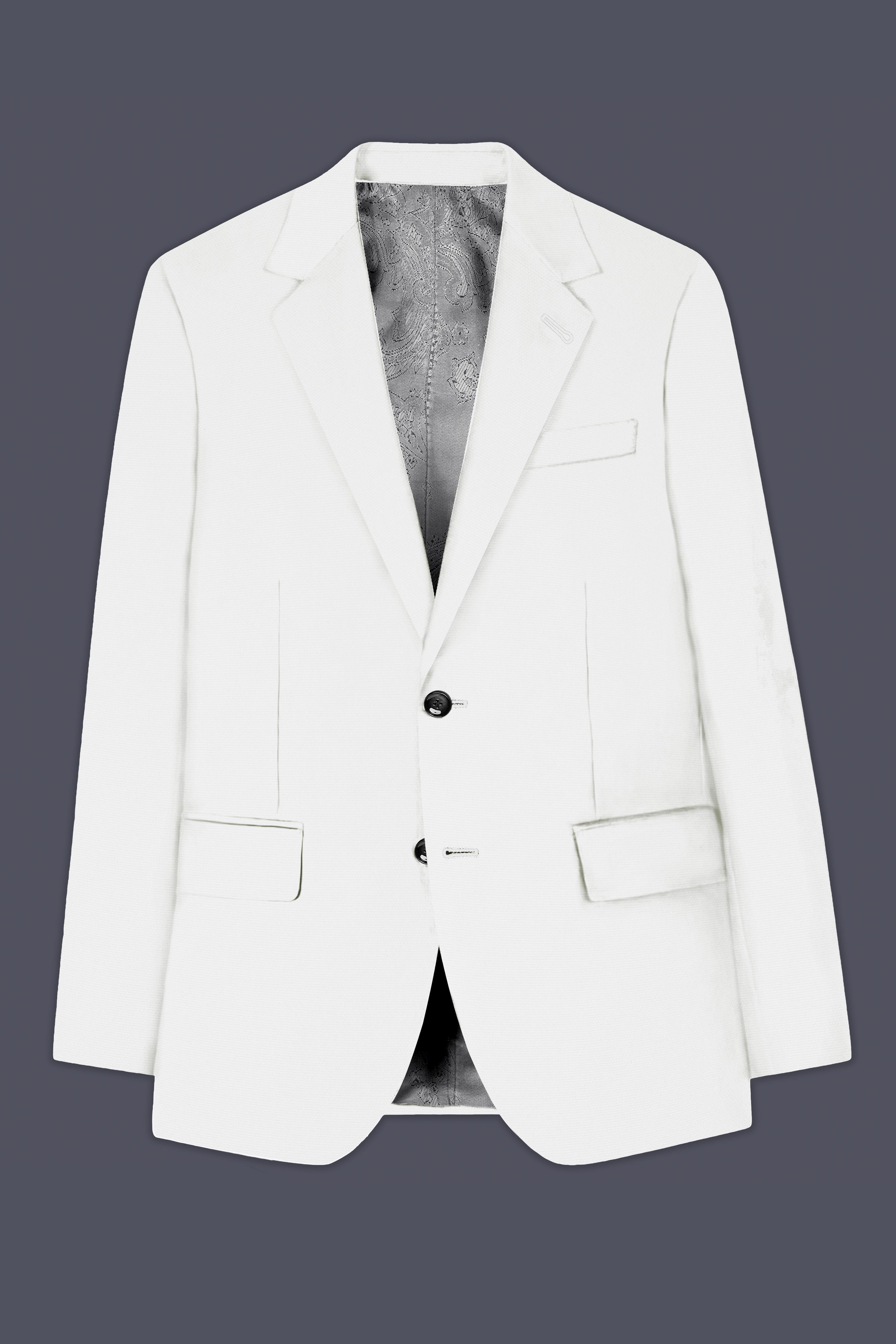 Merino Cream Solid Cotton Single Breasted Suit