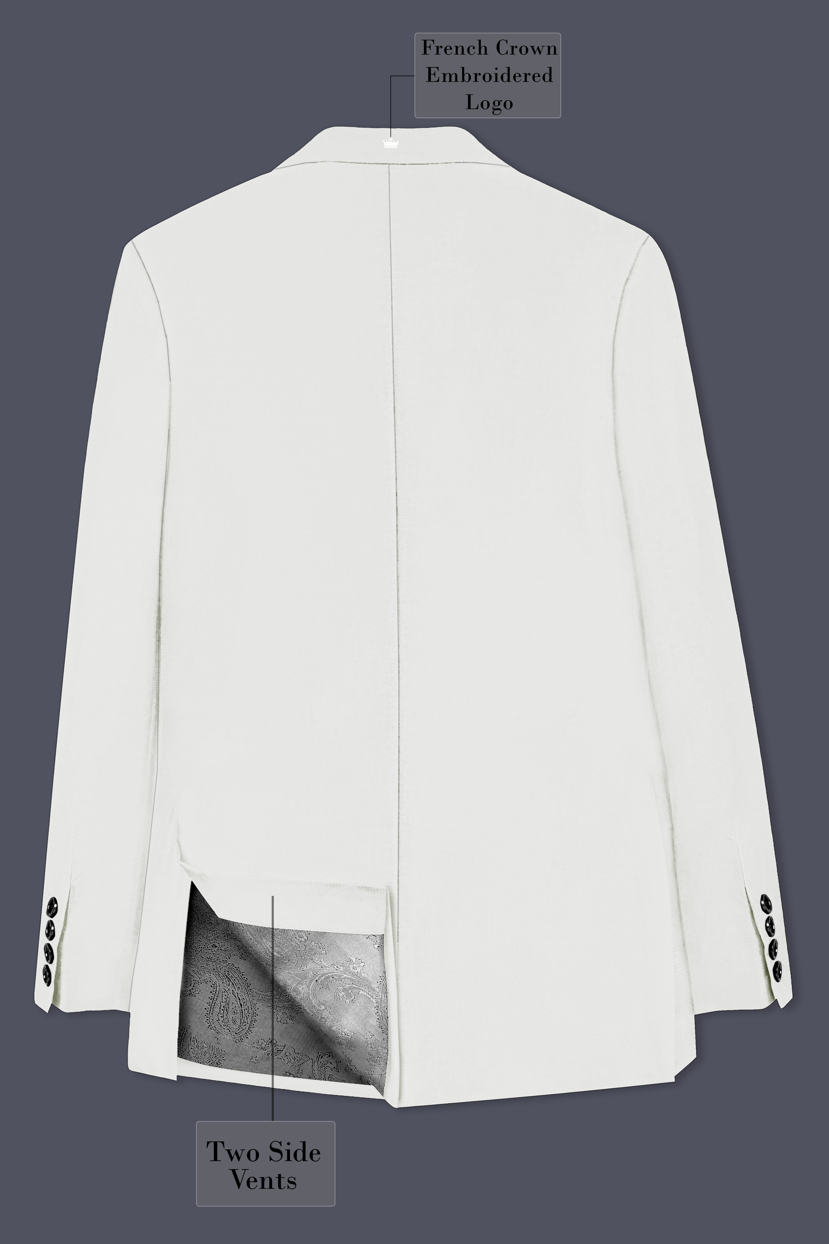 Merino Cream Solid Cotton Single Breasted Suit