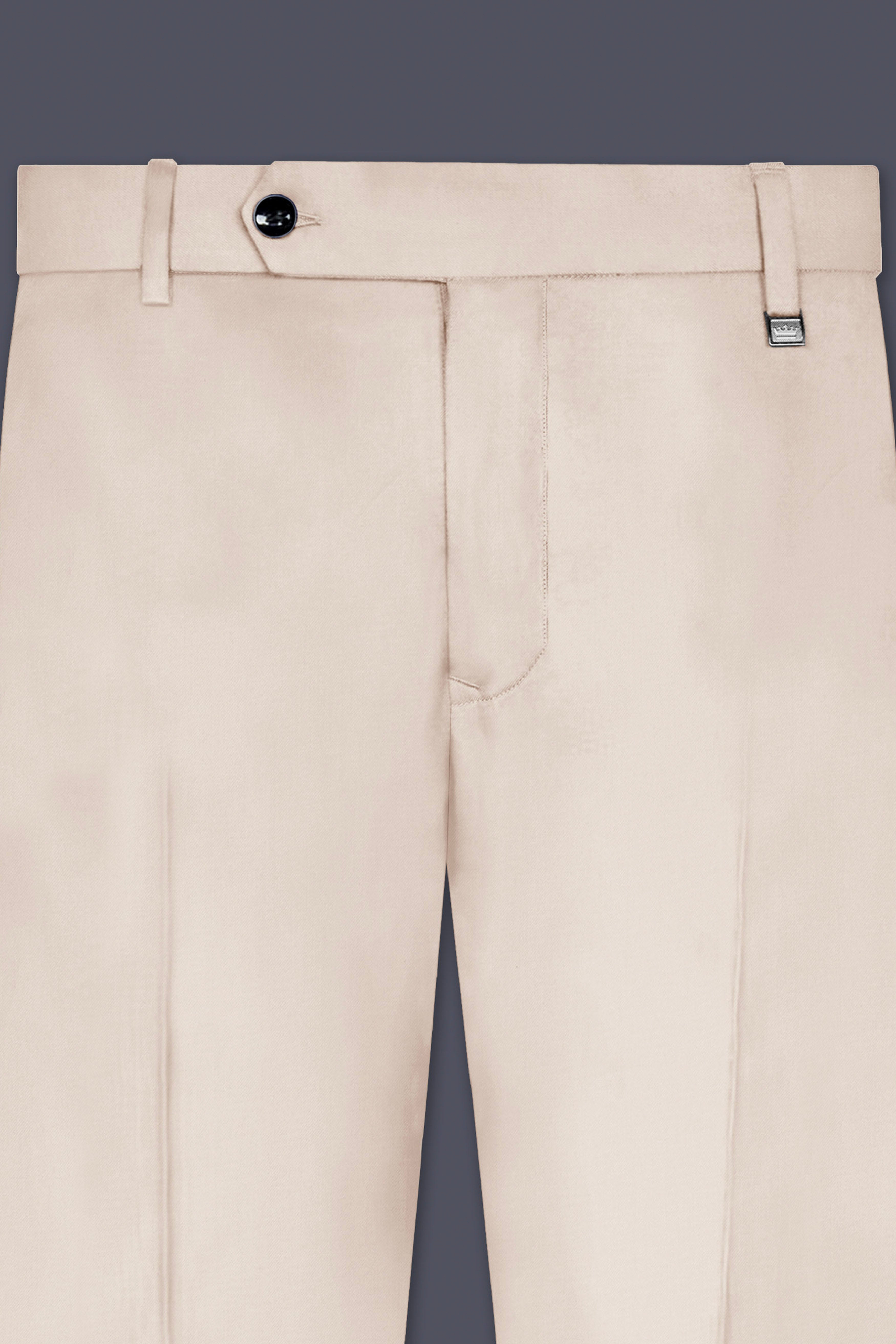 Wafer Cream Solid Cotton Single Breasted Suit