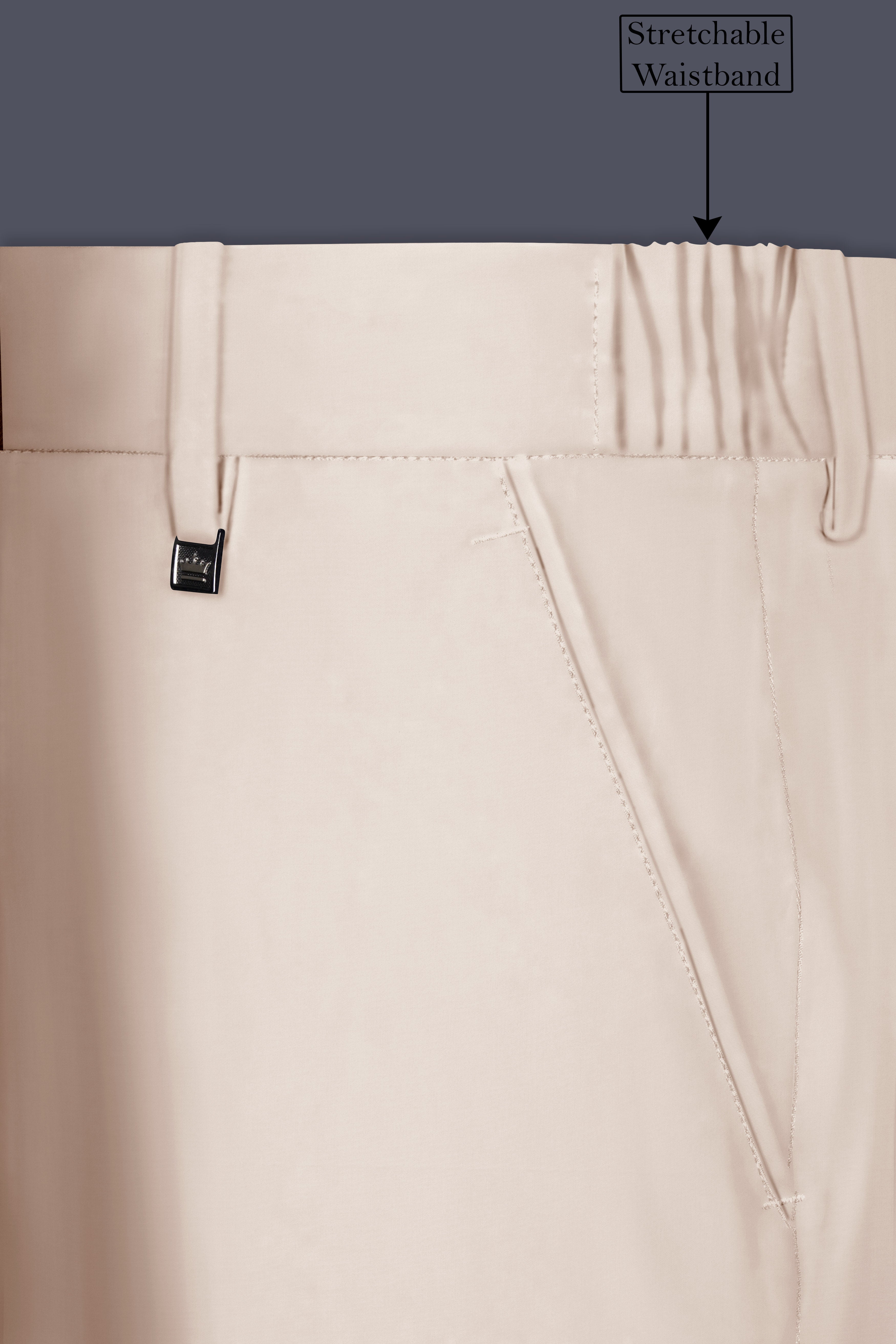 Wafer Cream Solid Cotton Single Breasted Suit