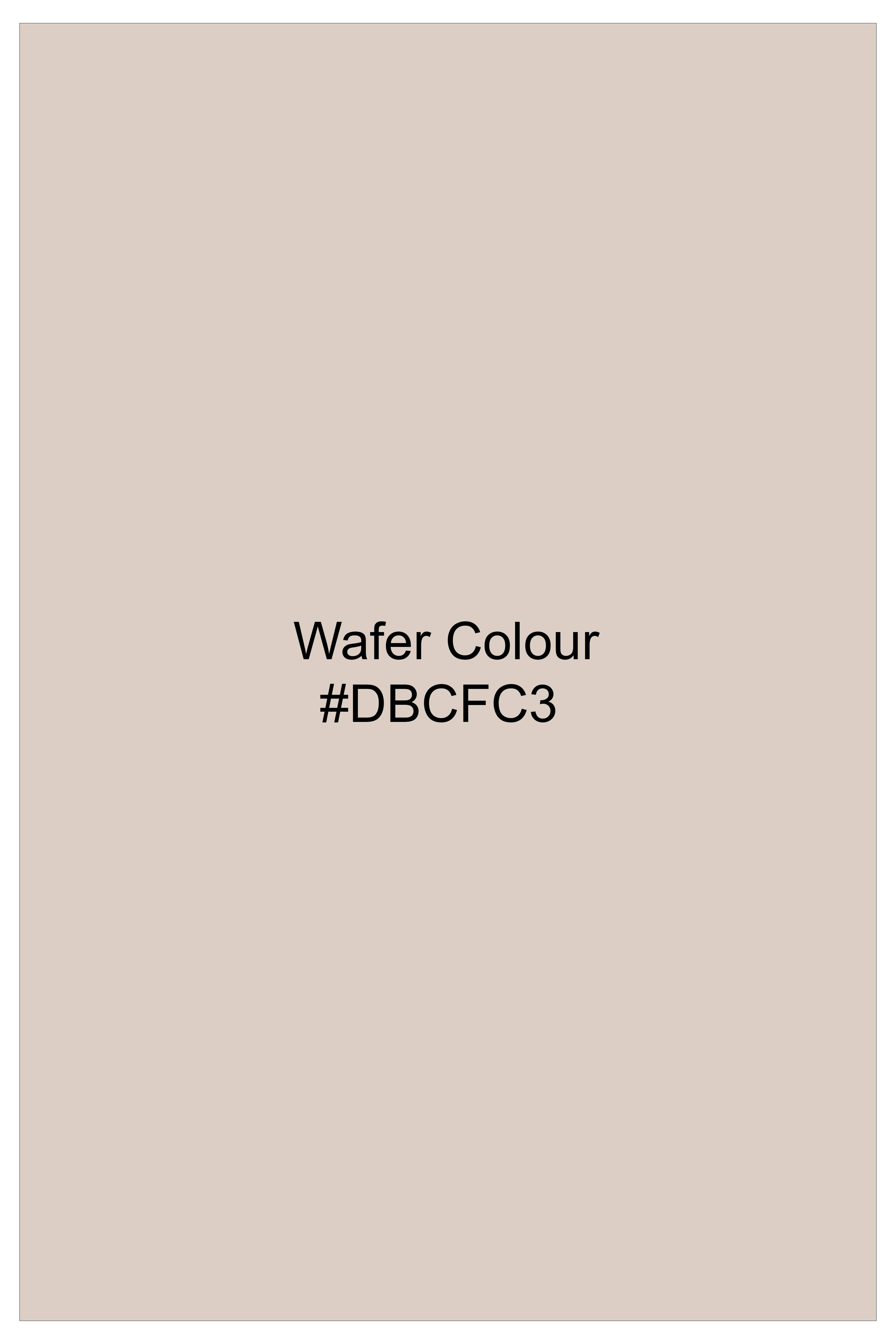 Wafer Cream Solid Cotton Single Breasted Suit