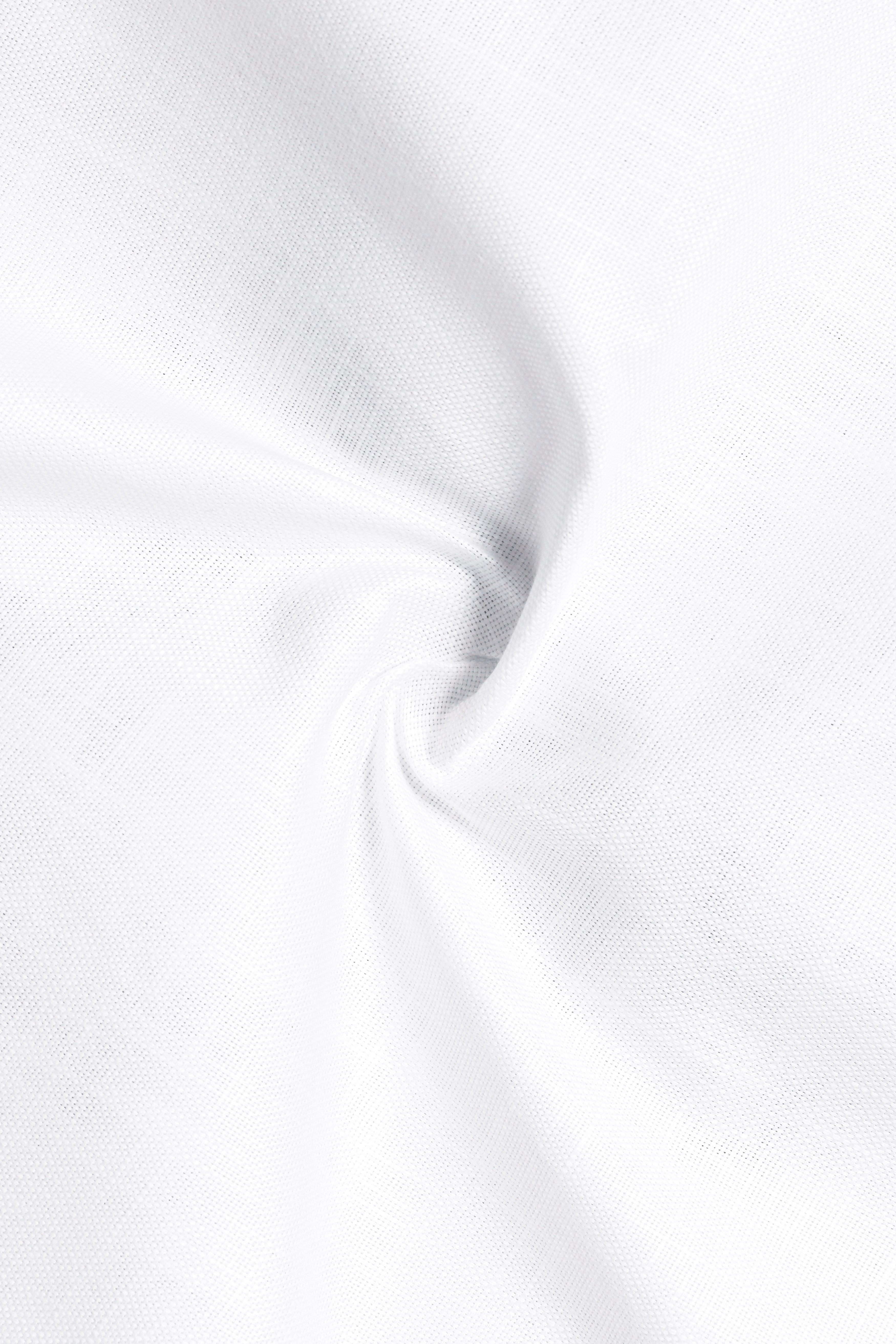 Bright White Solid Wool Rich Cross Placket Bandhgala Luxurious Linen Suit