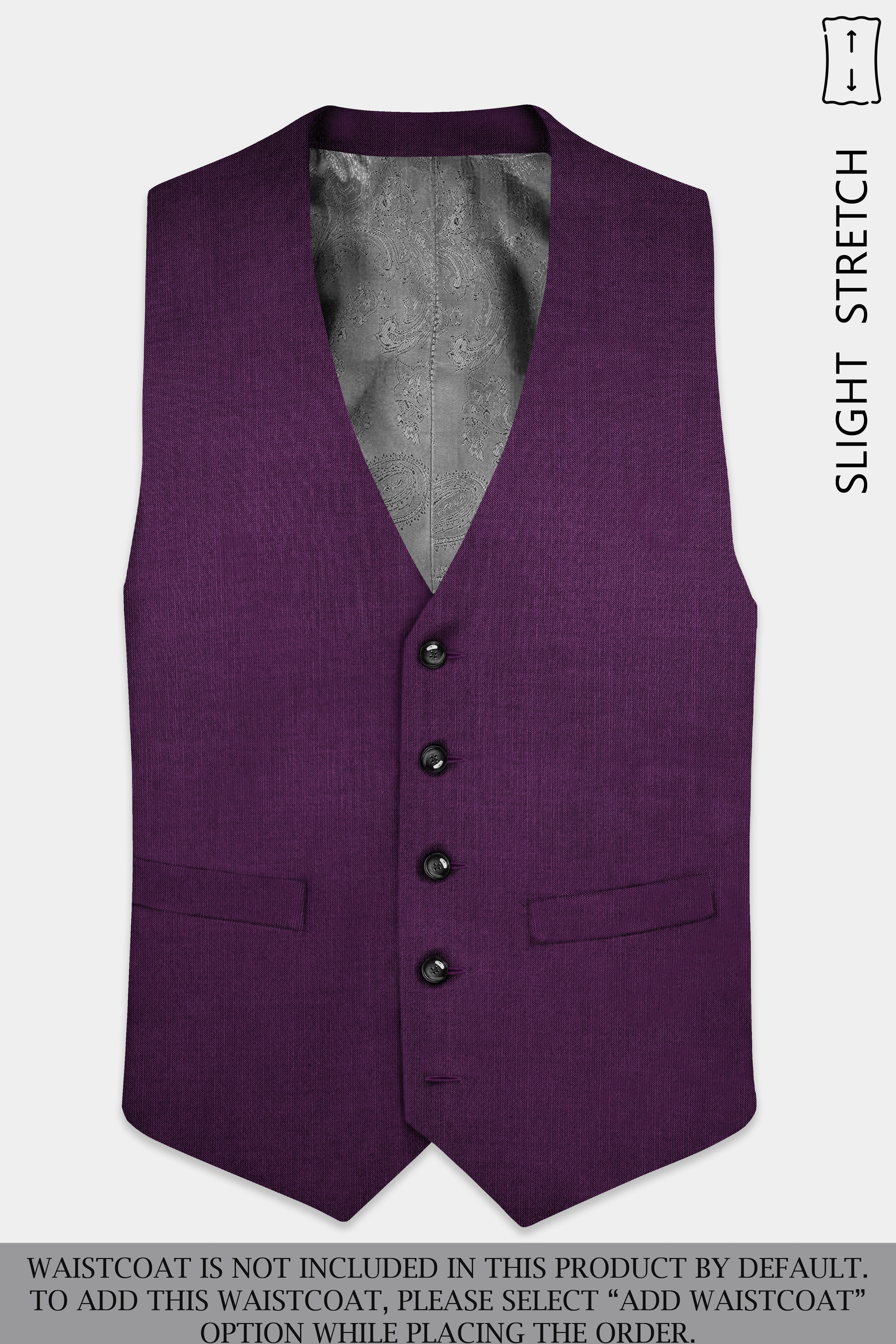 Orchid-Grape Purple Solid Wool Rich Single Breasted Slight Stretch Suit