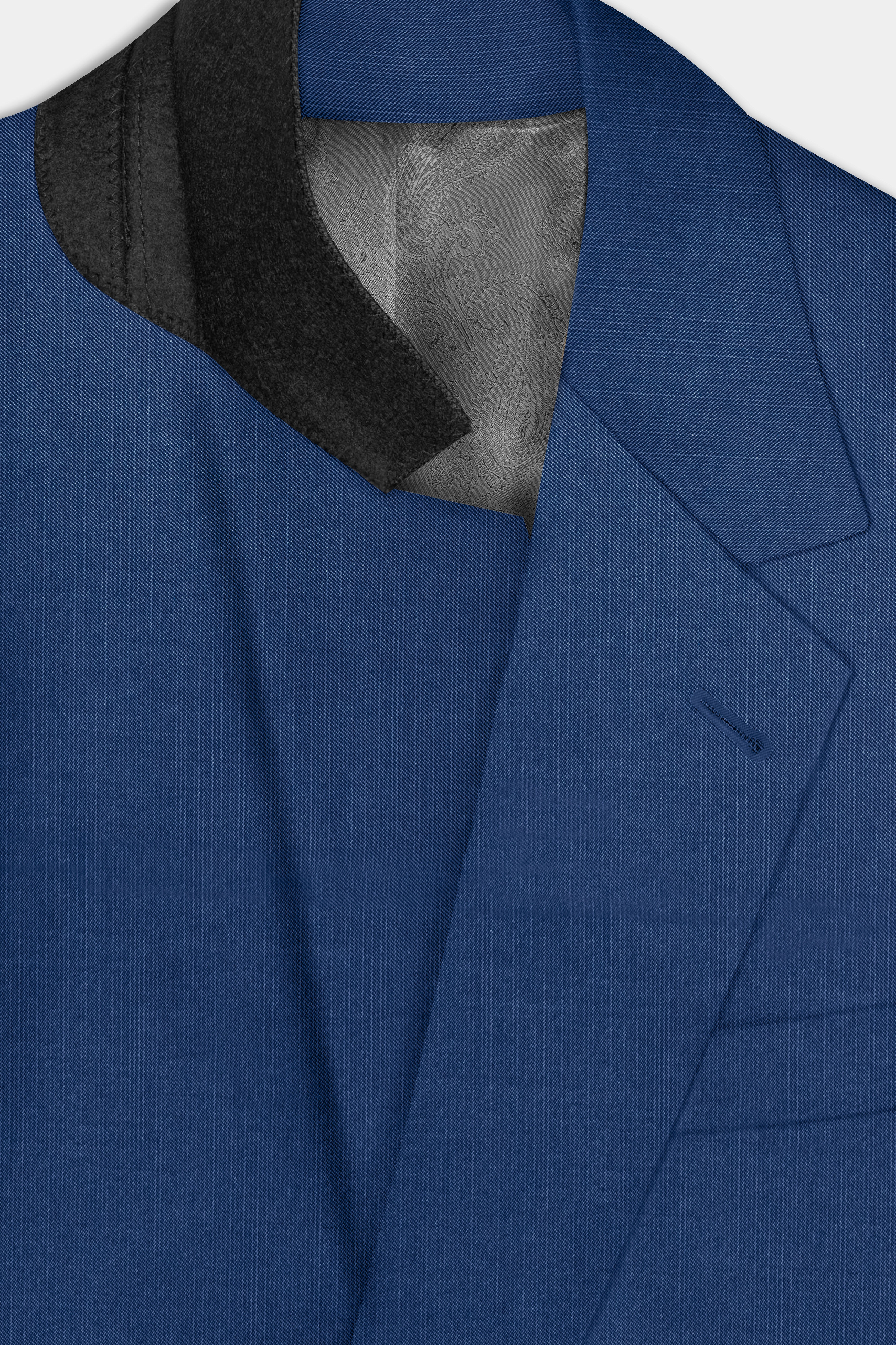 Marinoir-Cello Blue Solid Wool Rich Single Breasted Stretchable traveler Suit