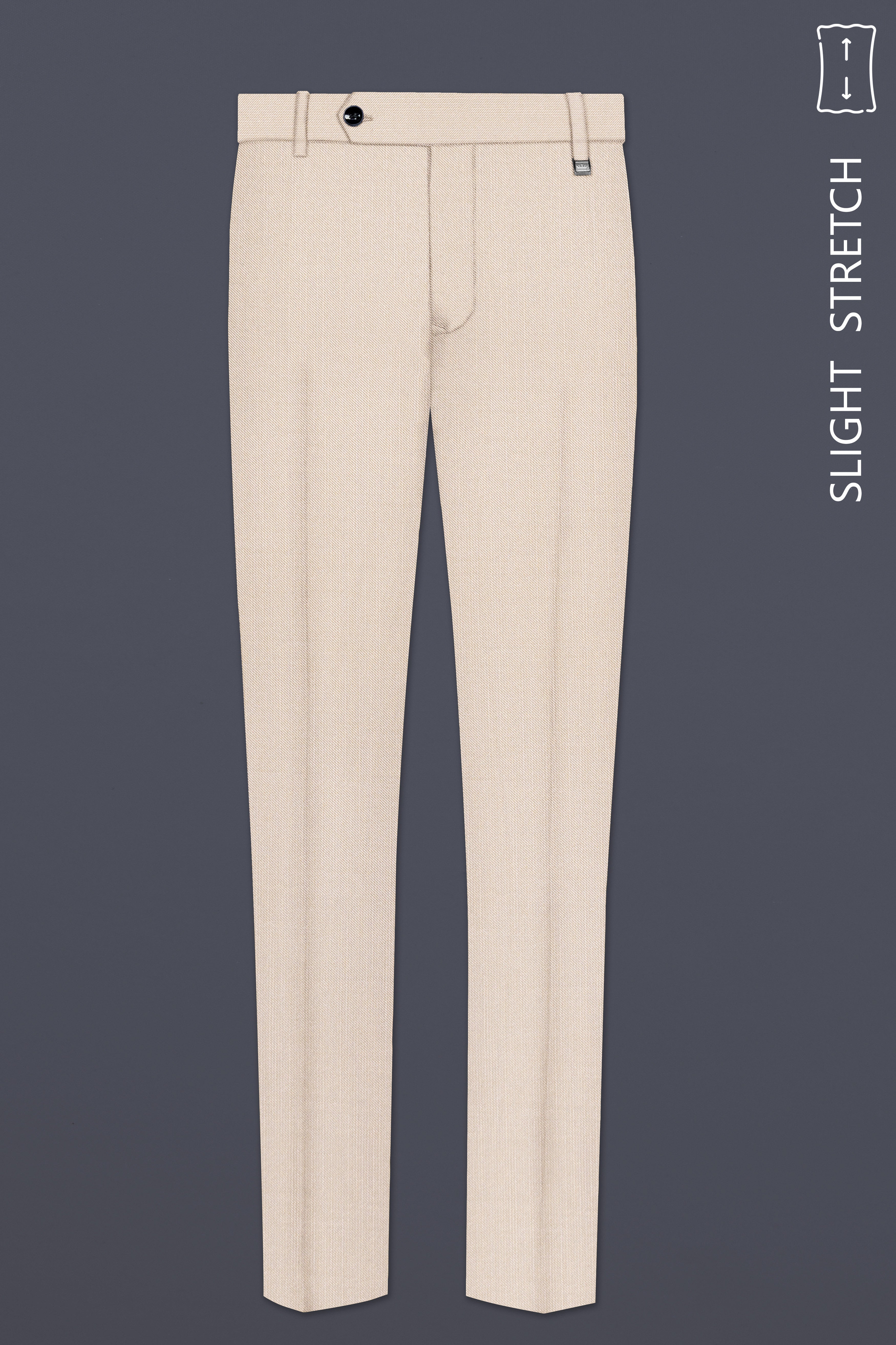 Velivon-Bizarre Cream Solid Wool Rich Single Breasted Slight Stretch Suit