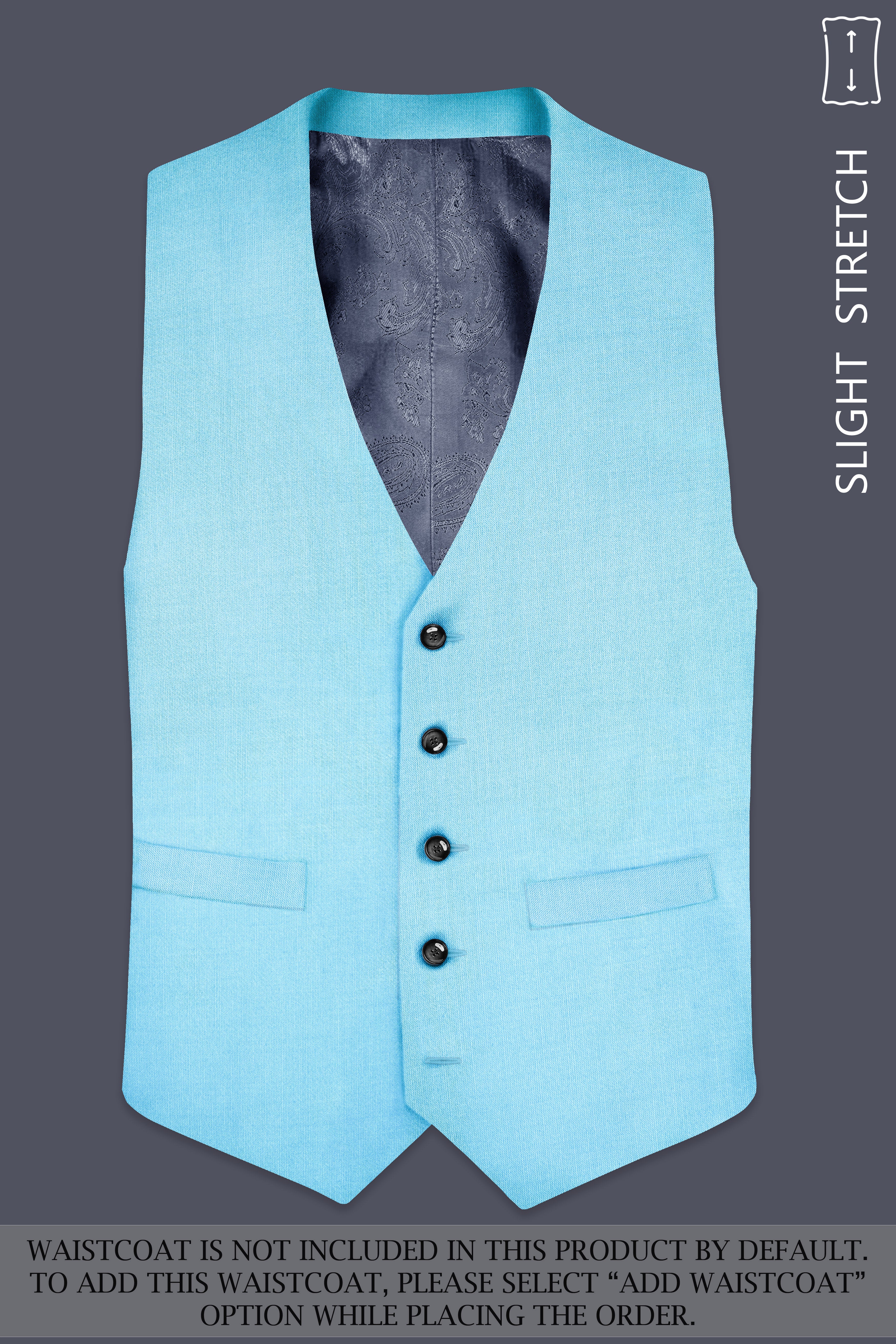 Iceland-Aquamarine Blue Solid Premium Wool Rich Single Breasted