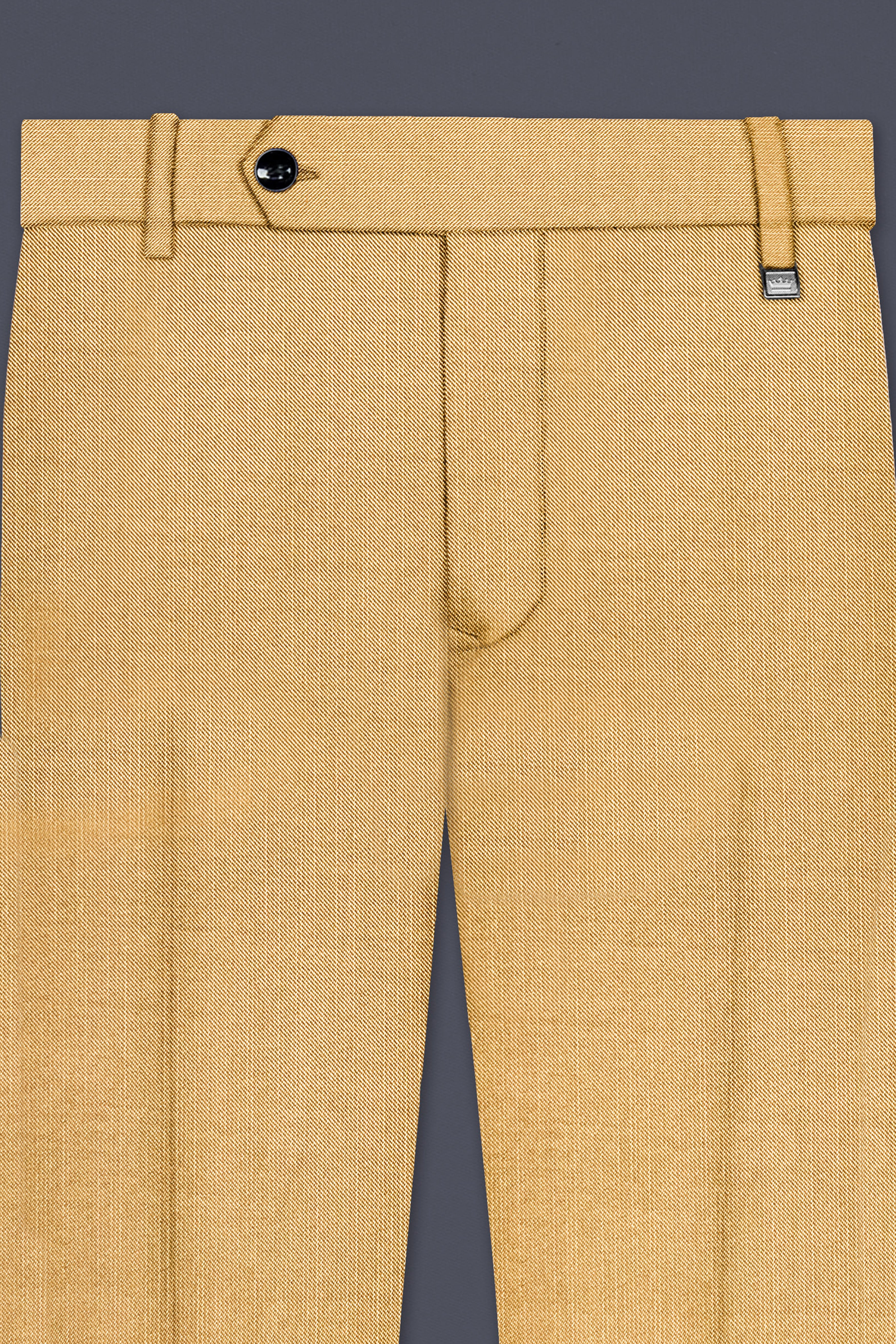 Marula-Desert Yellow Solid Wool Rich Single Breasted Stretchable traveler Suit