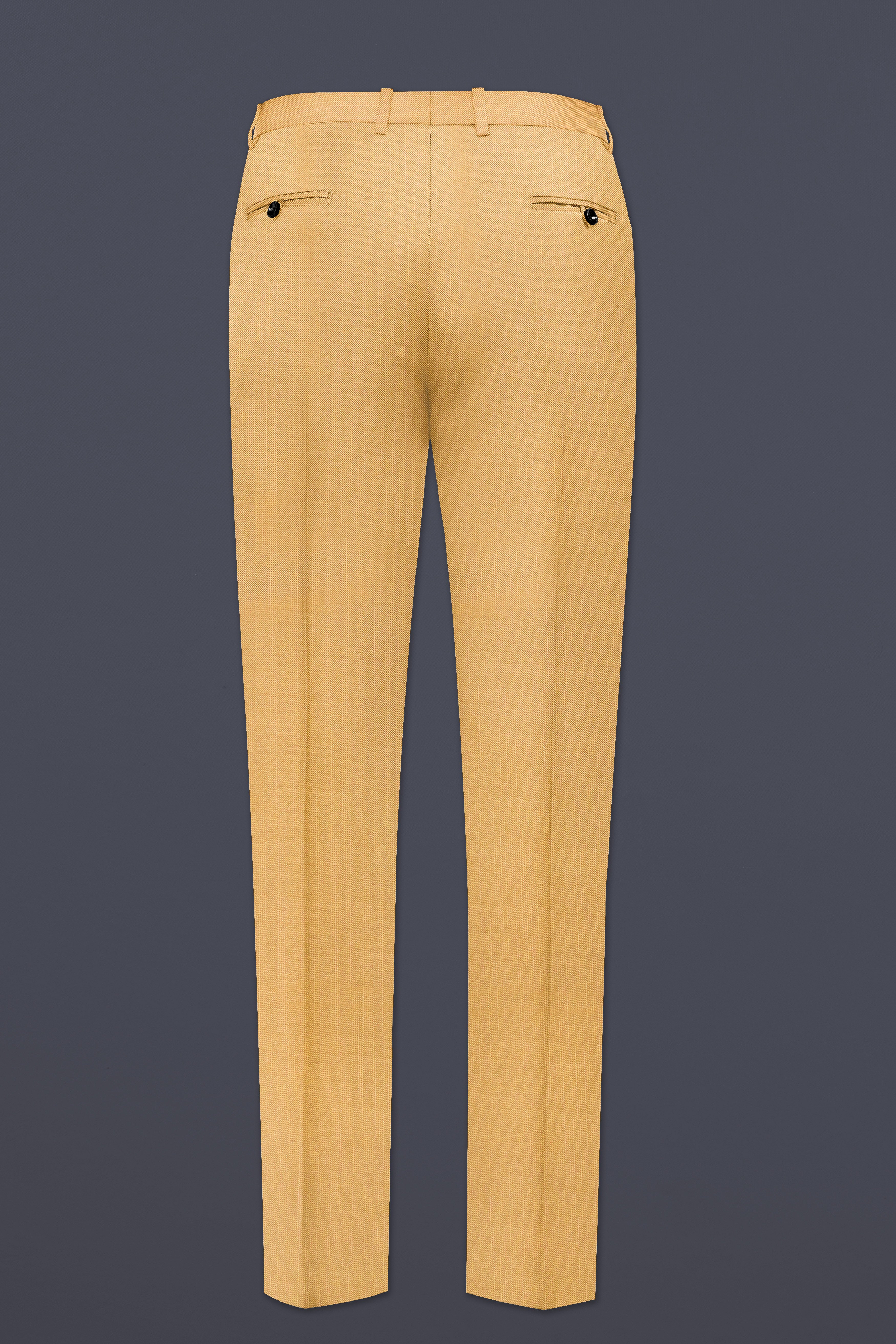 Marula-Desert Yellow Solid Wool Rich Single Breasted Slight Stretch Suit