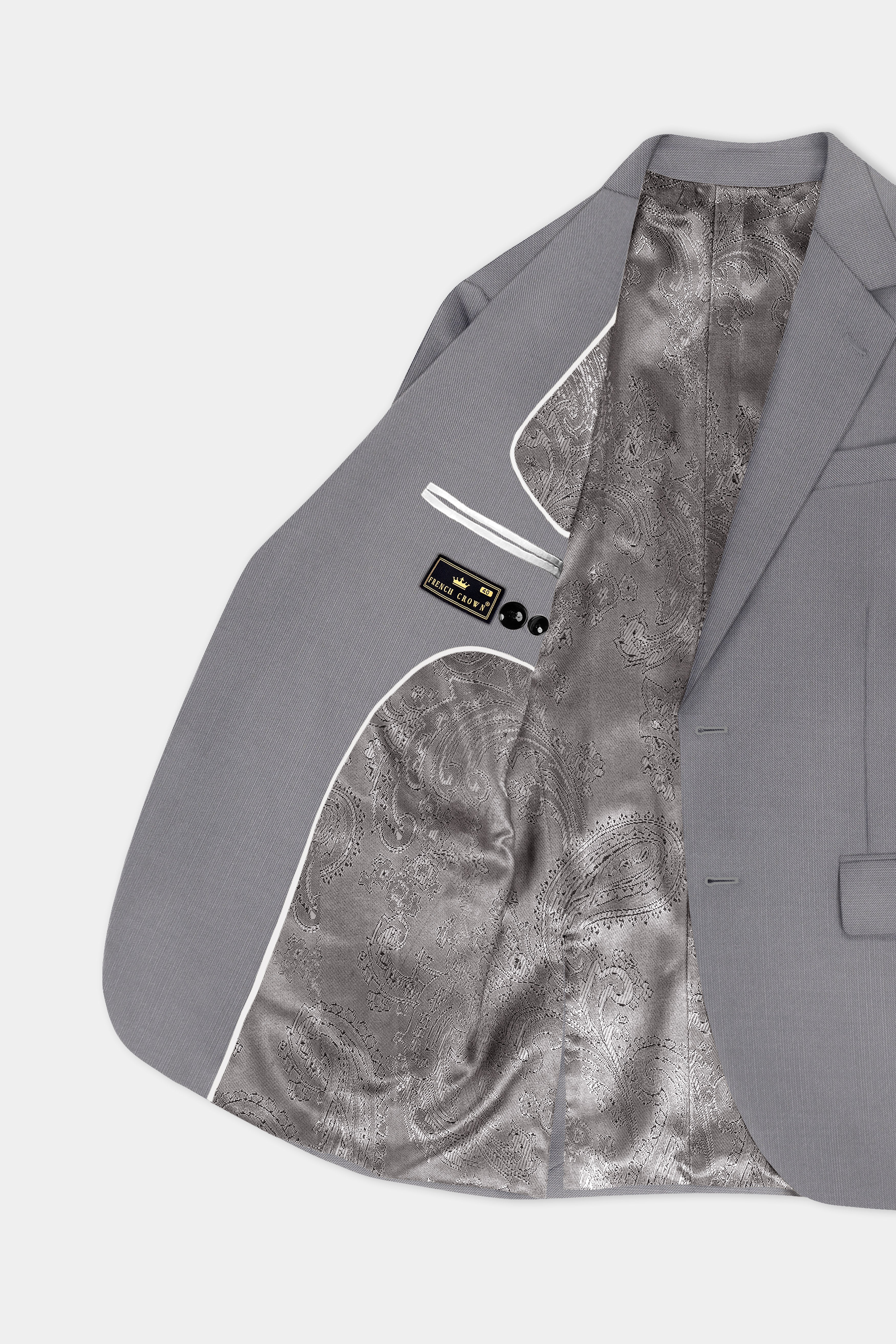 Dorian-Friar Gray Solid Wool Rich Single Breasted Slight Stretch Suit