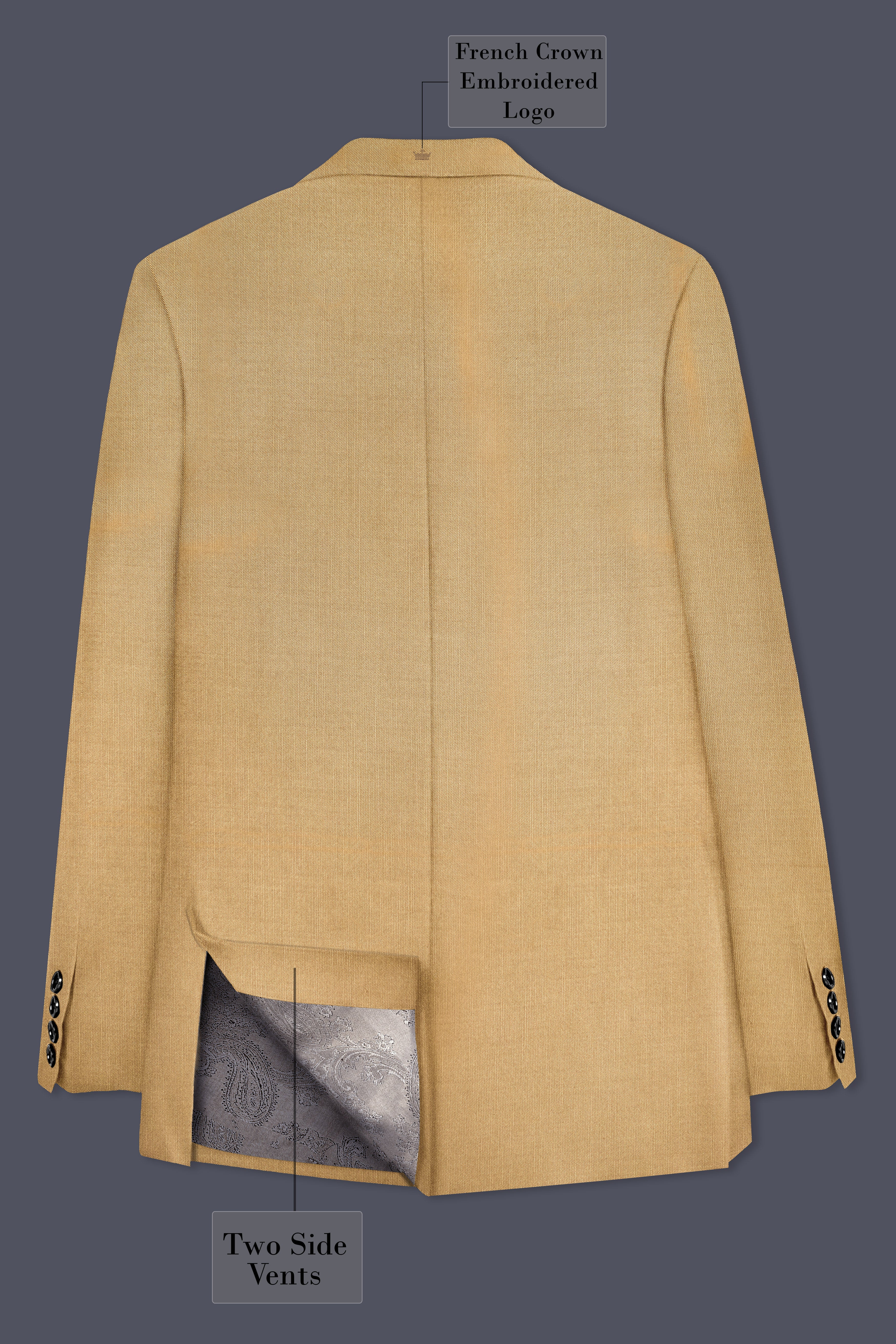 Sepia-Twine Brown Solid Wool Rich Single Breasted Stretchable traveler Suit