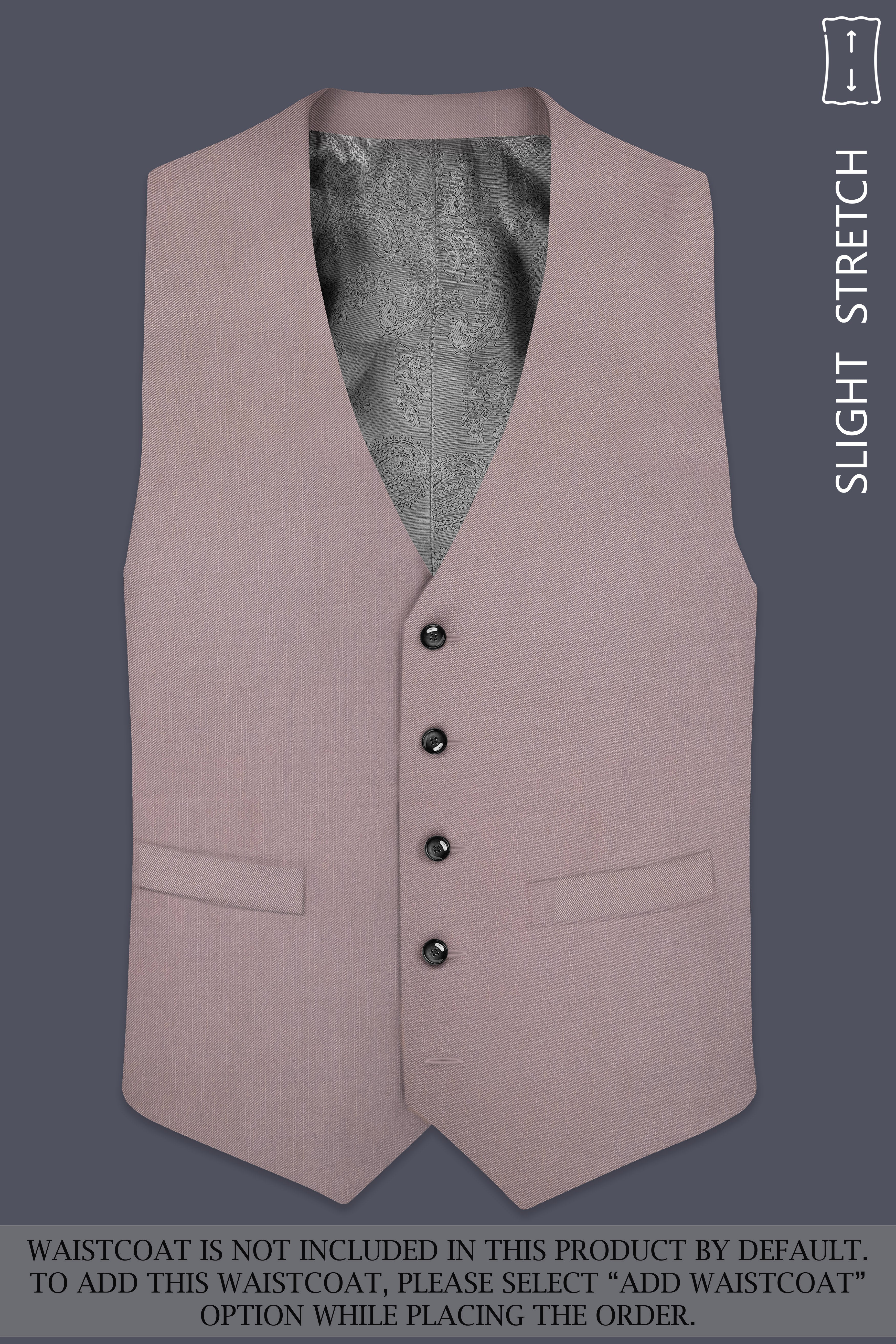 Amour-Rose Quartz Pink Solid Wool Rich Single Breasted Slight Stretch Suit