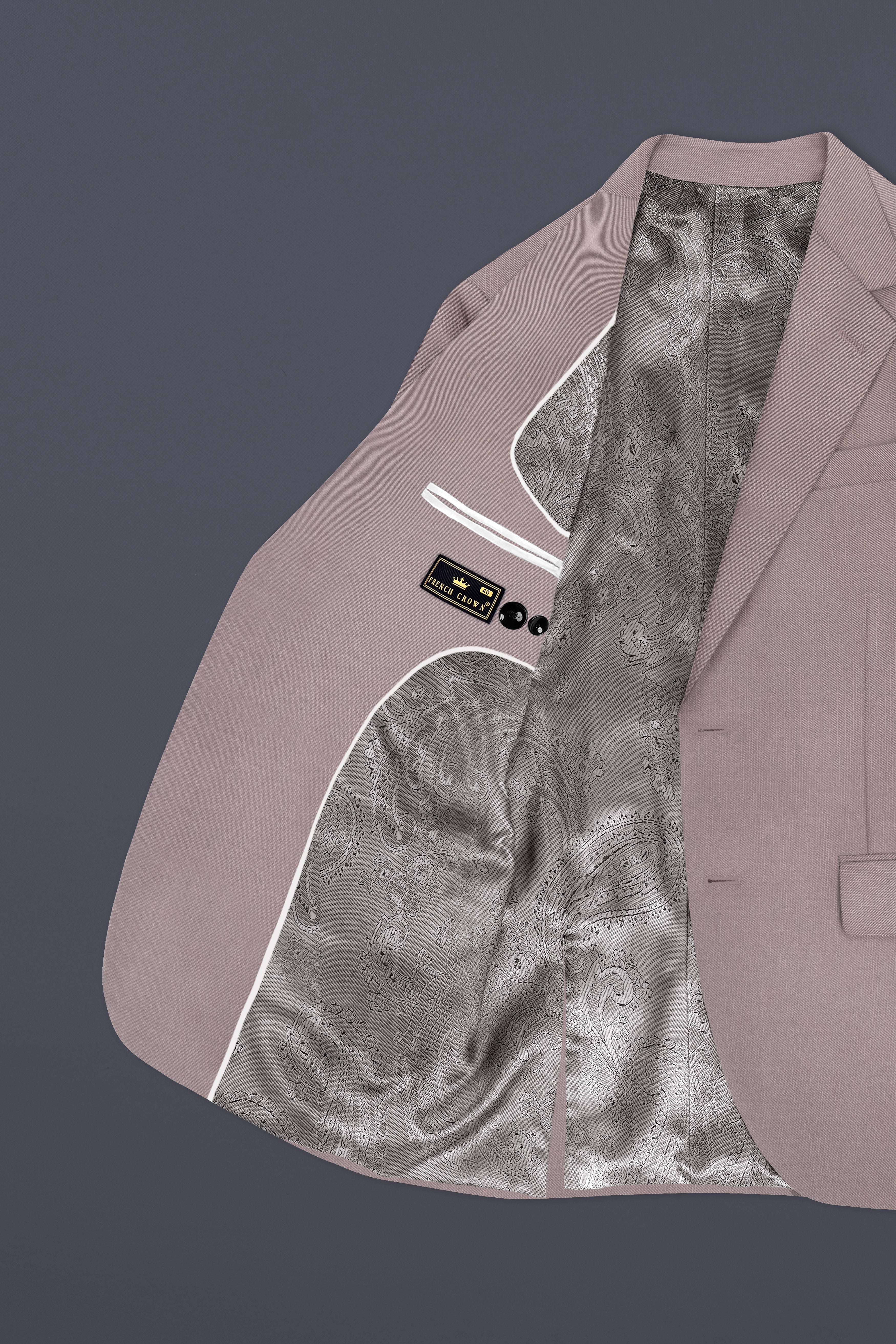 Amour-Rose Quartz Pink Solid Wool Rich Single Breasted Slight Stretch Suit