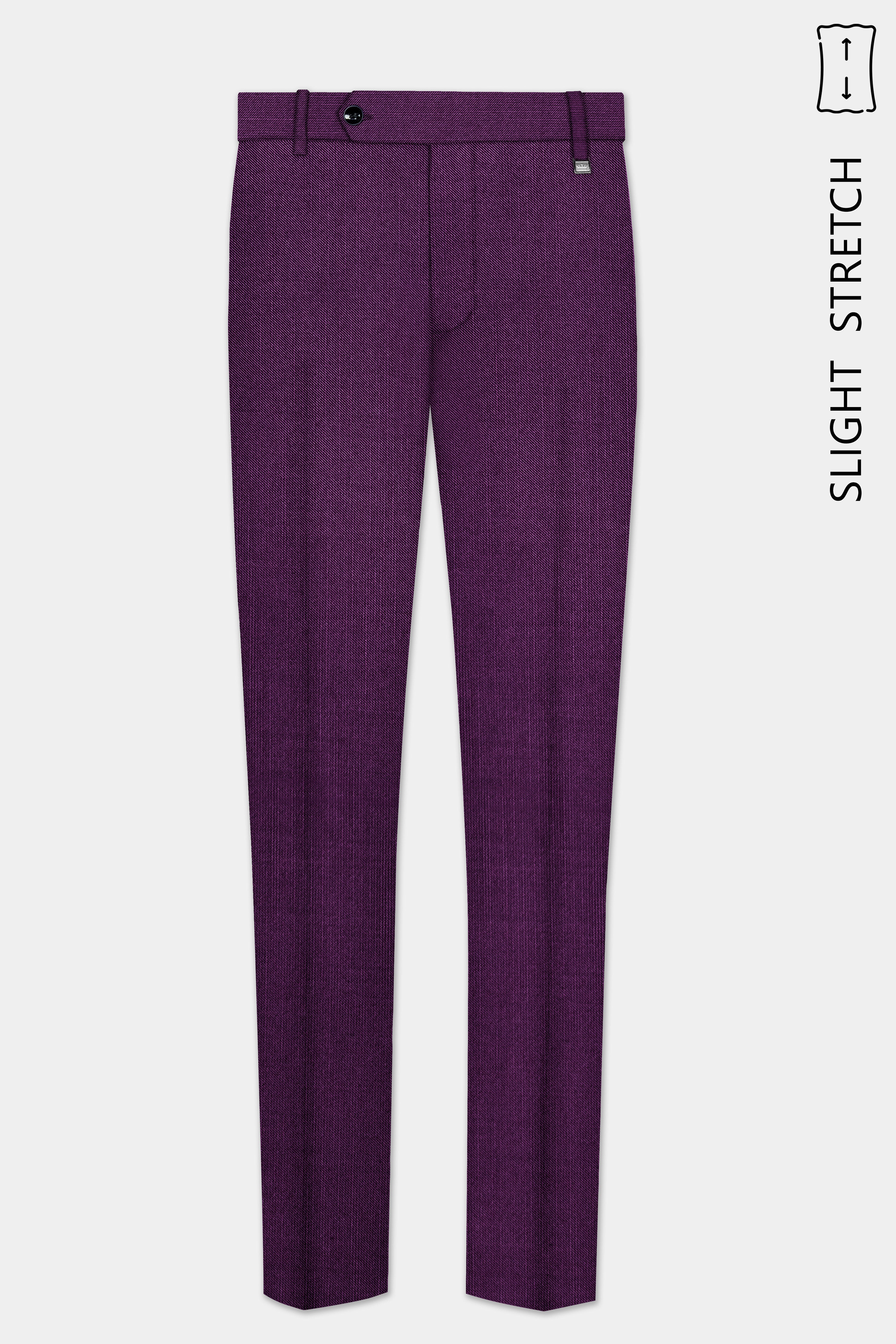 Orchid-Grape Purple Solid Wool Rich Double Breasted Slight Stretch Suit