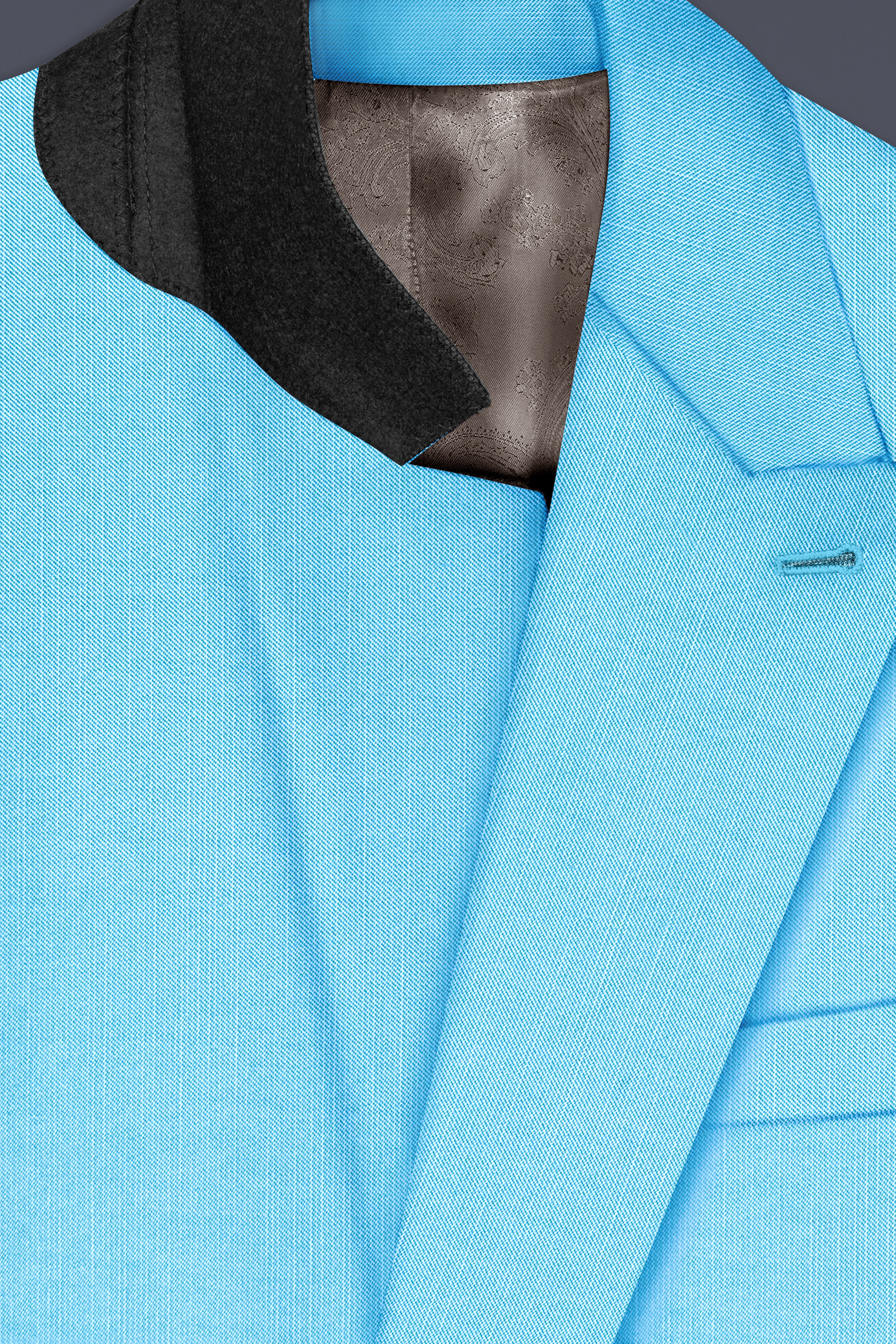 Iceland-Aquamarine Blue Solid Wool Rich Double Breasted Stretchable traveler Suit