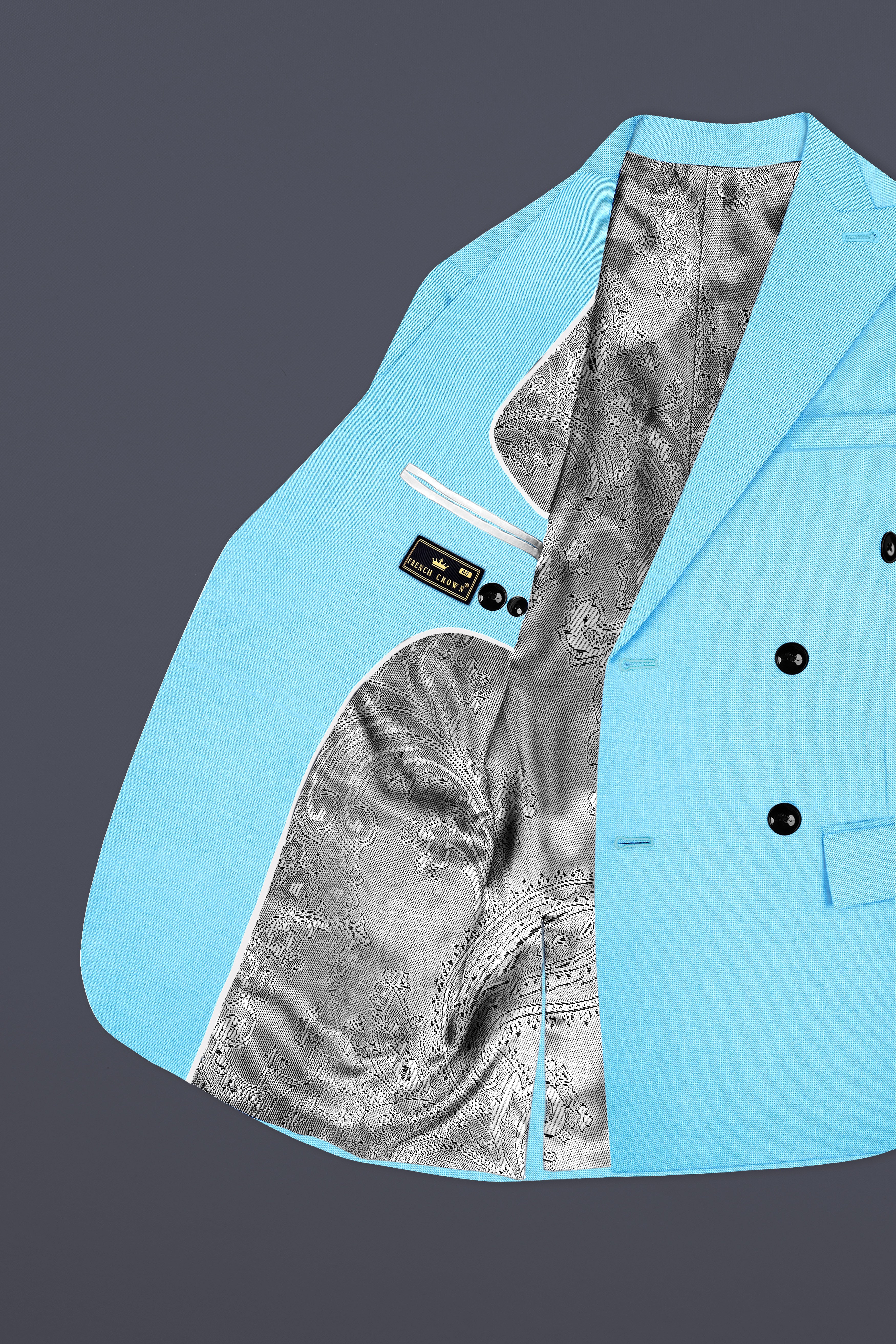 Iceland-Aquamarine Blue Solid Wool Rich Double Breasted Stretchable traveler Suit
