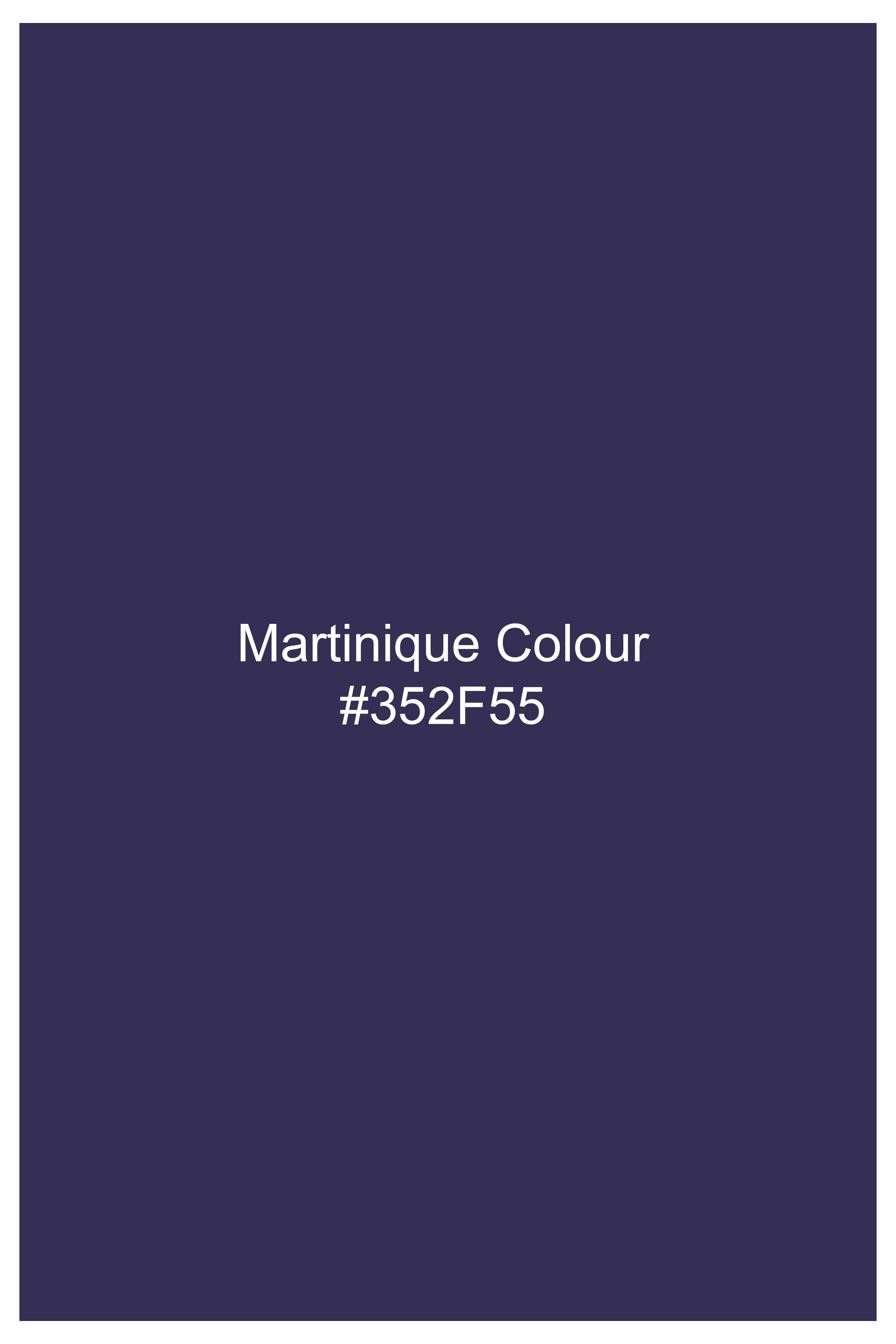 Triton-Martinique Blue Solid Wool Rich Double Breasted Slight Stretch Suit