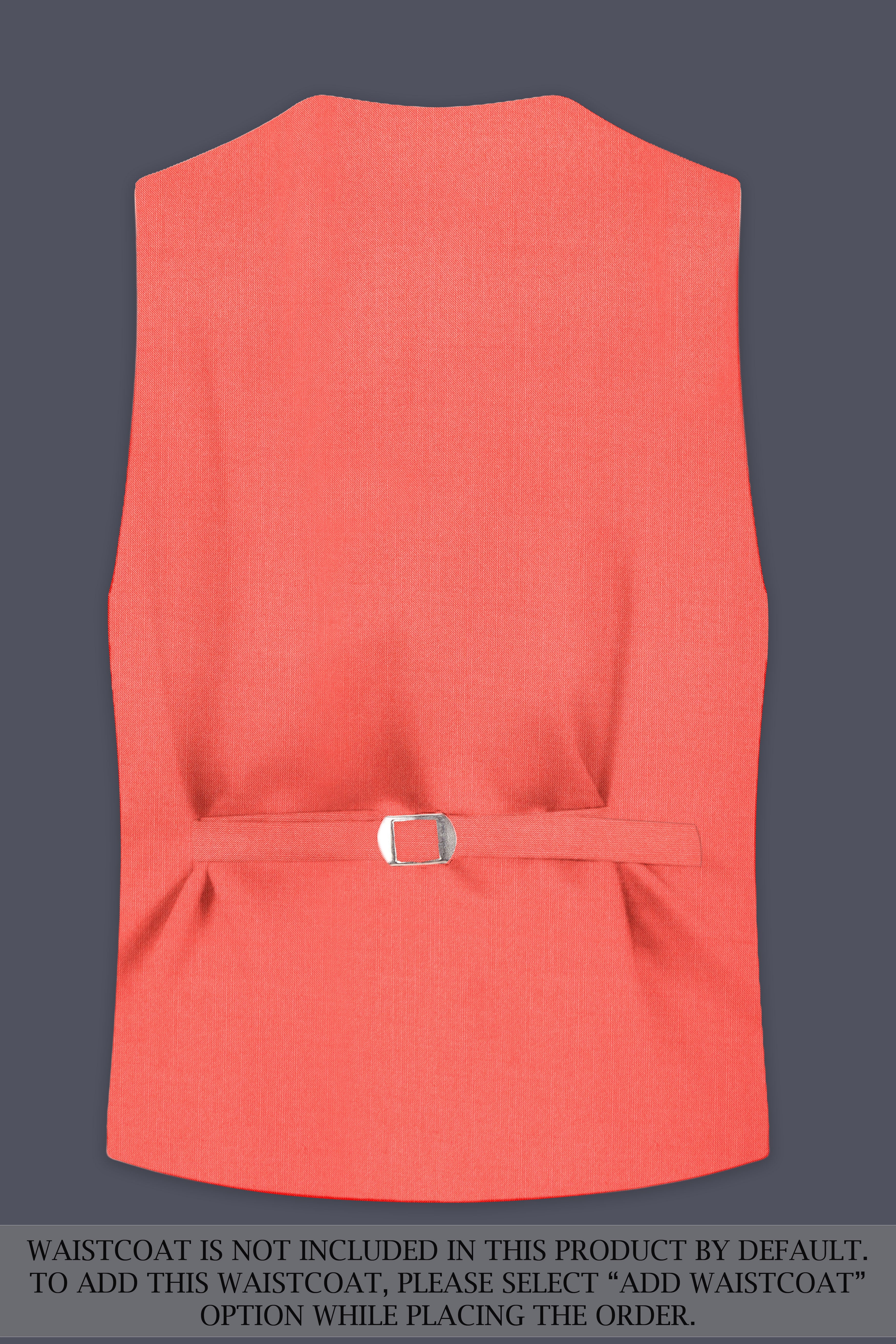 Aurora-Salmon Orange Solid Wool Rich Double Breasted Stretchable traveler Suit