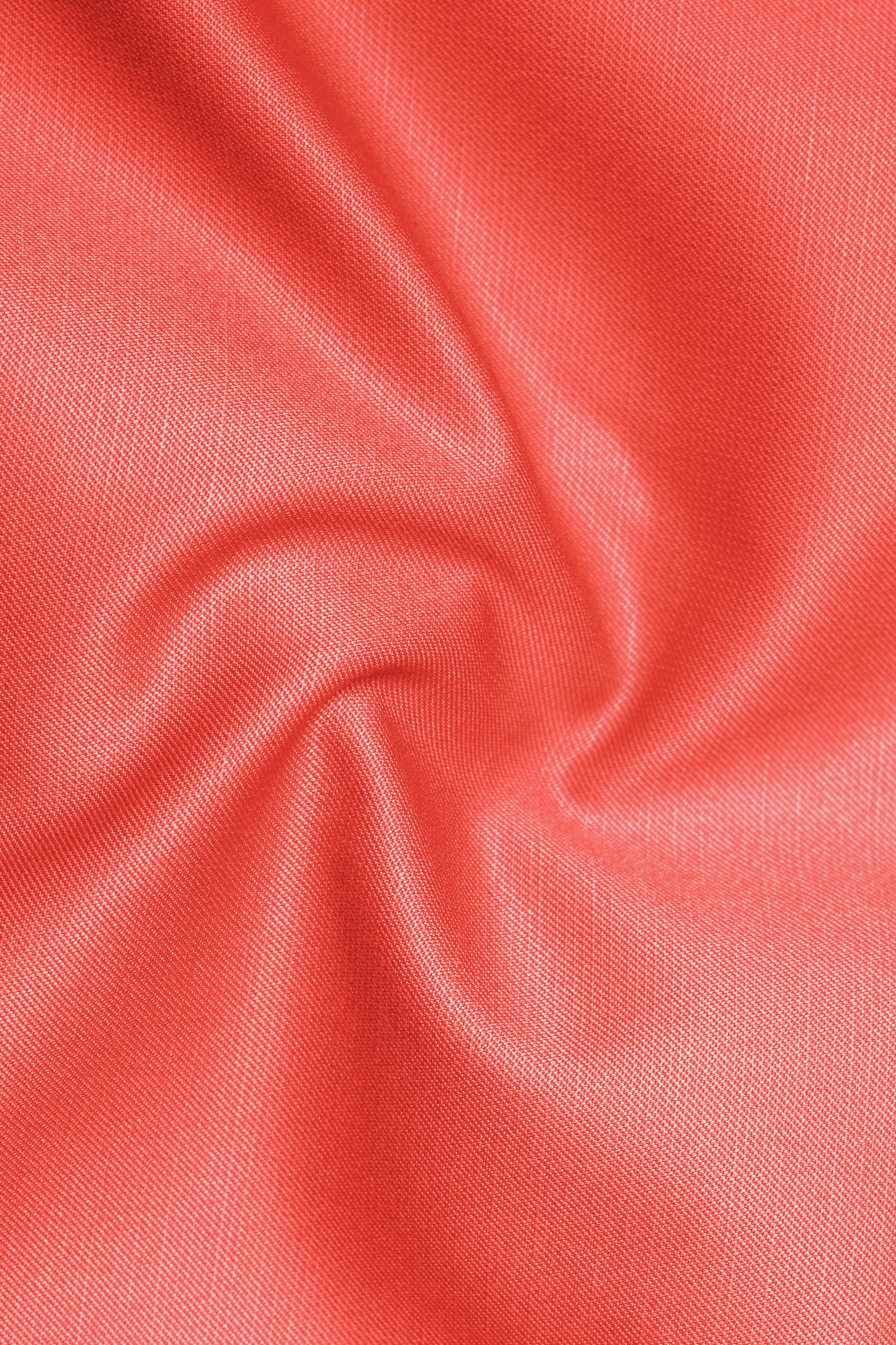 Aurora-Salmon Orange Solid Wool Rich Double Breasted Stretchable traveler Suit