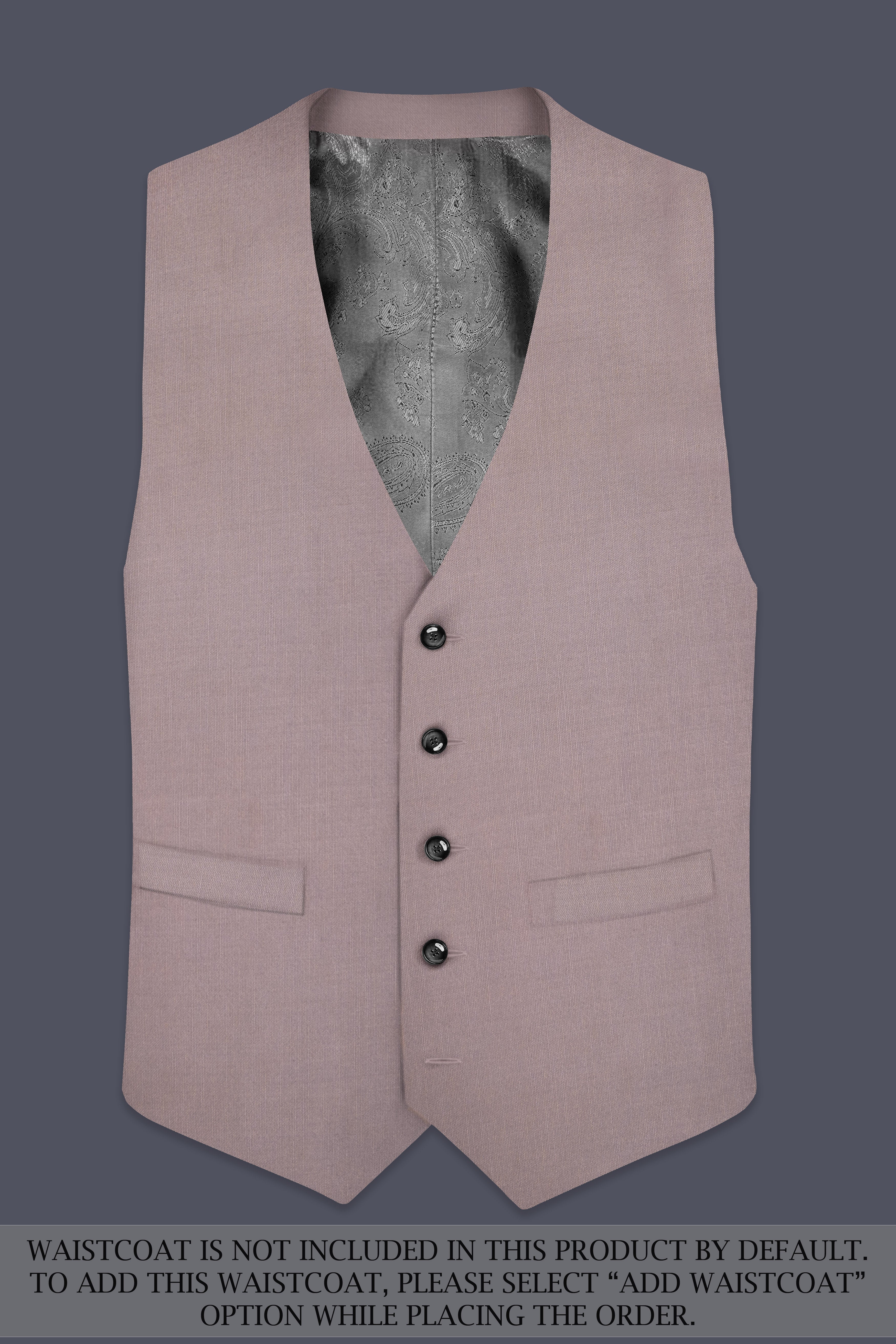 Amour-Rose Quartz Pink Solid Wool Rich Double Breasted Stretchable traveler Suit