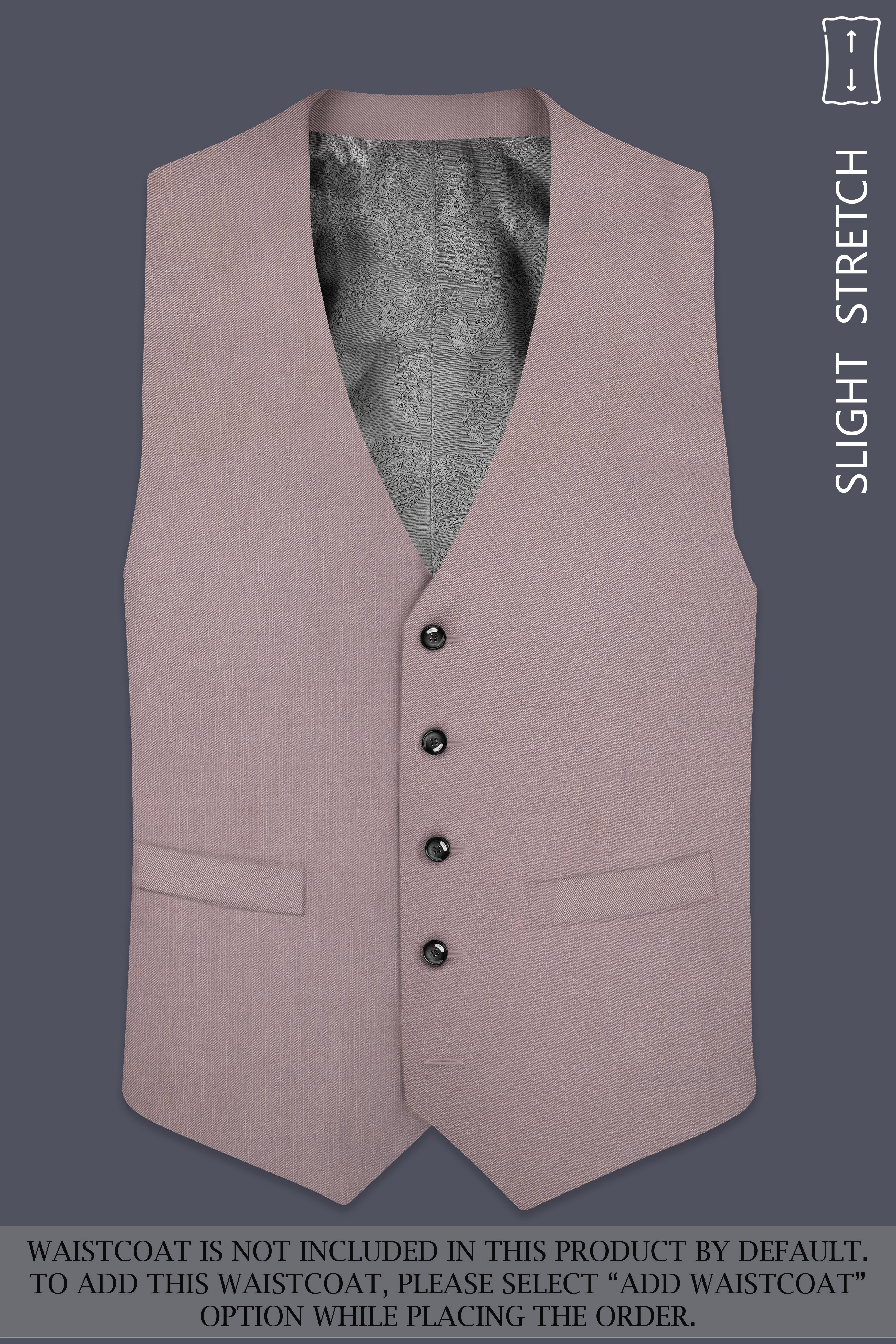 Amour-Rose Quartz Pink Solid Wool Rich Double Breasted Slight Stretch Suit