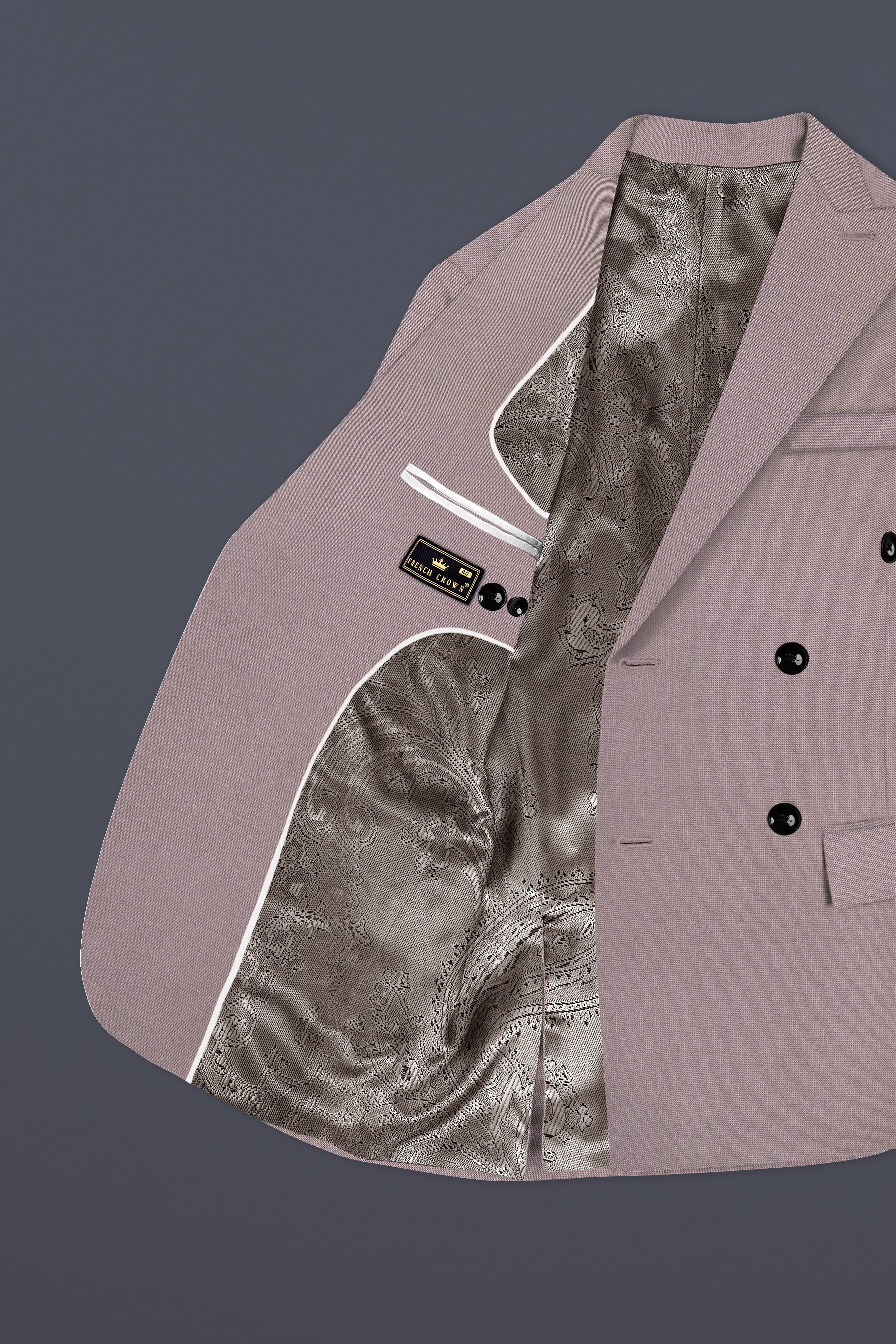Amour-Rose Quartz Pink Solid Wool Rich Double Breasted Stretchable traveler Suit
